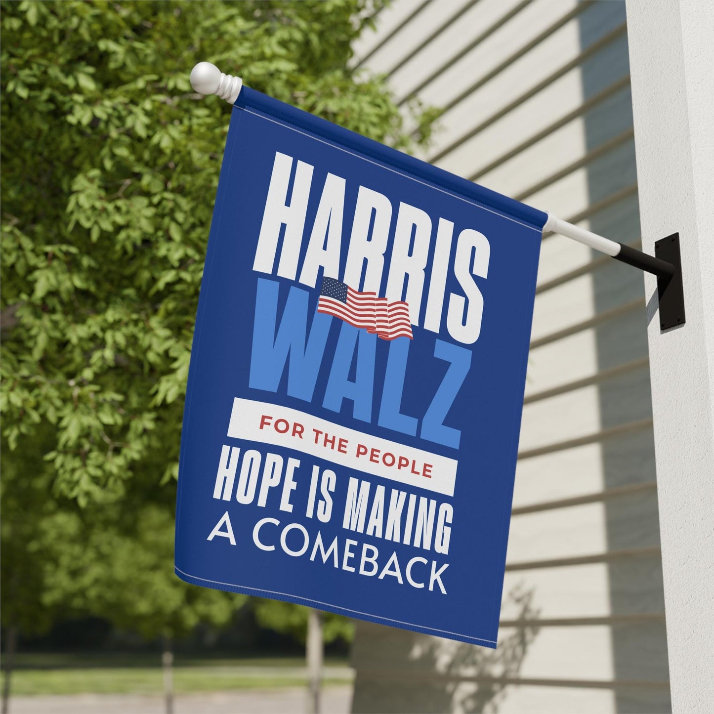 Harris Walz garden flag, hope is making a comeback garden and house flag, madam president 2024 flag, Kamala Harris flag banner