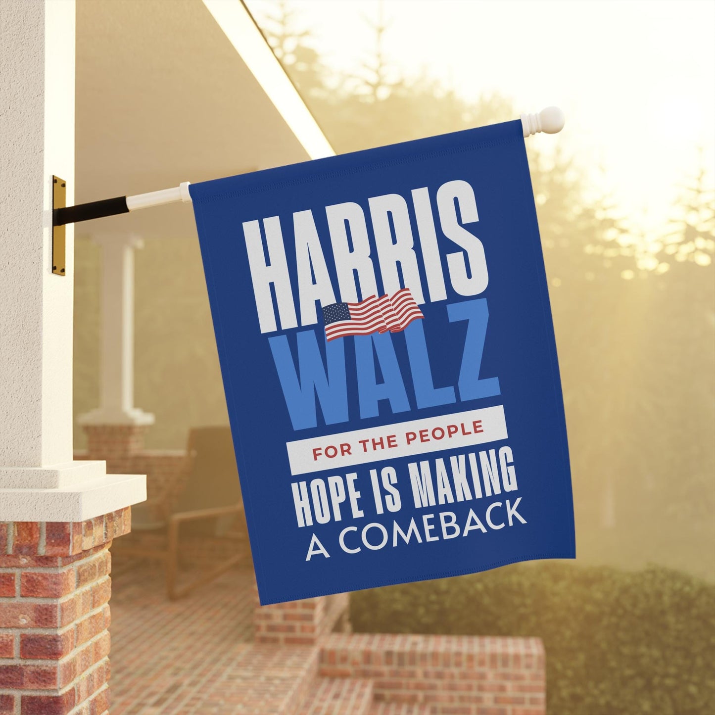 Harris Walz garden flag, hope is making a comeback garden and house flag, madam president 2024 flag, Kamala Harris flag banner