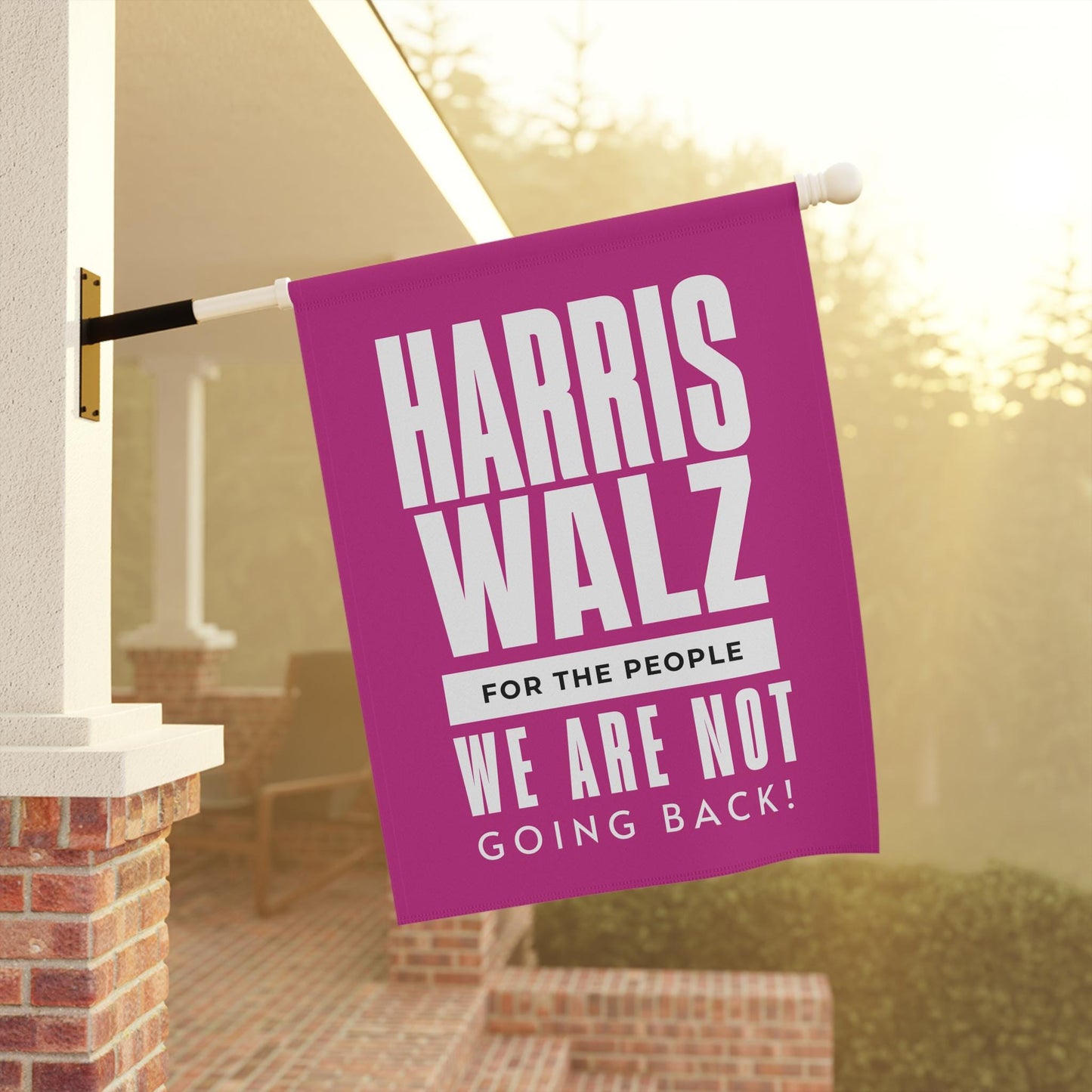 Election house flag banner, Kamala Harris we are not going back, for harris garden and house flag, madam president democrat gift
