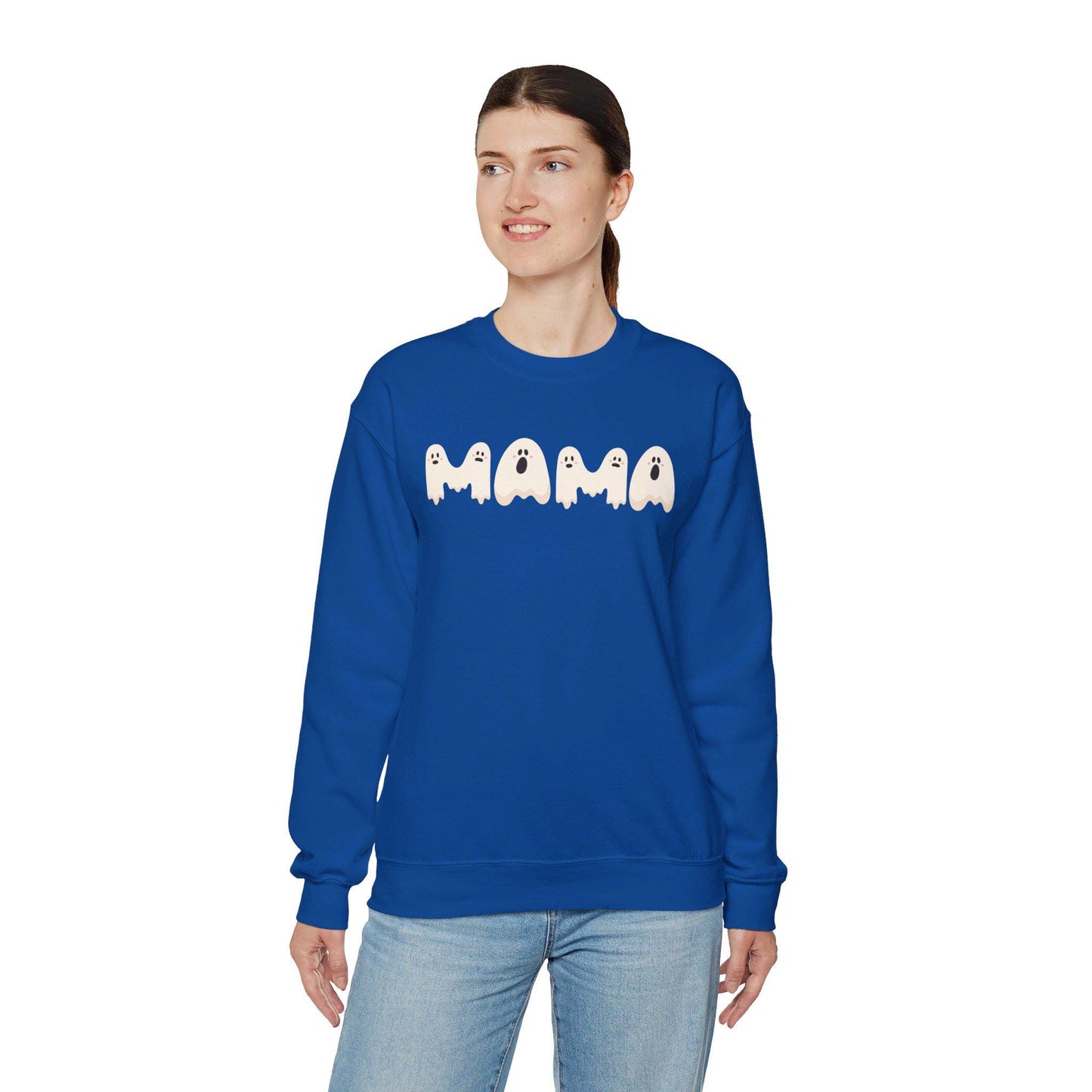 Cute Ghost Mama Sweatshirt, Funny Halloween shirt women, spooky ghost halloween party gift, trick or treat cute fall tee