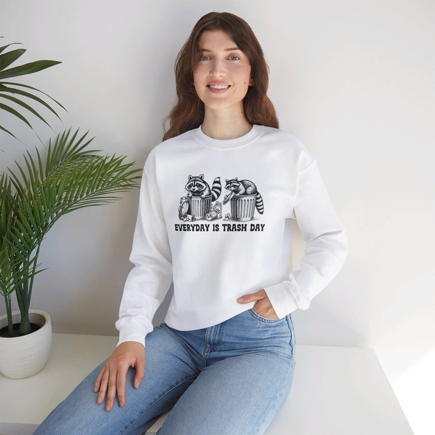 Funny raccoon sweatshirt, Everyday is trash day, Cool Style Raccoon Sweater, Wierdcore Goblincore Aesthetic, Possum sweatshirt