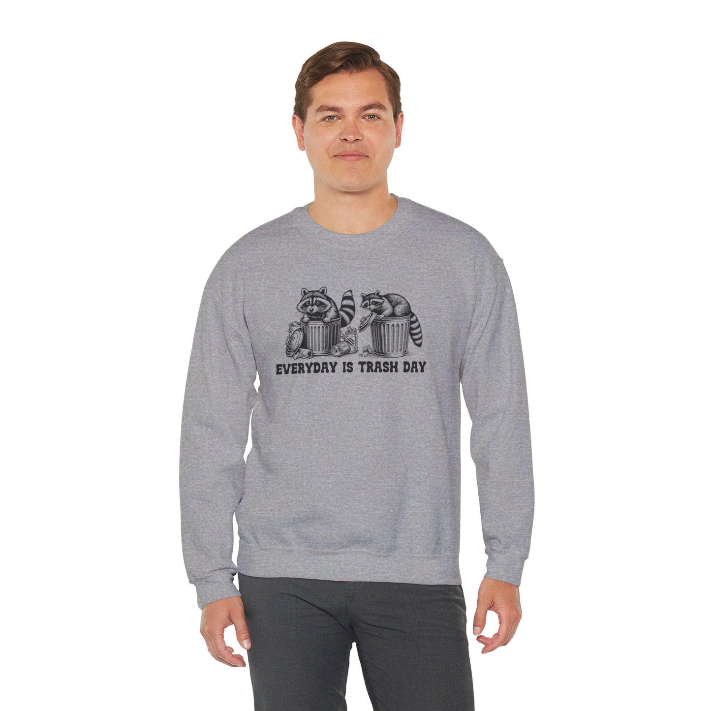 Funny raccoon sweatshirt, Everyday is trash day, Cool Style Raccoon Sweater, Wierdcore Goblincore Aesthetic, Possum sweatshirt