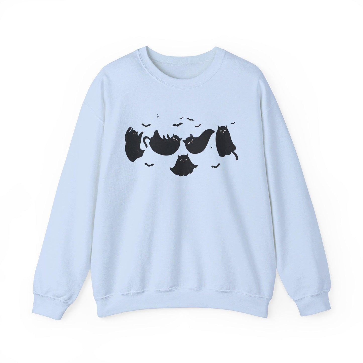 Cats Ghosts Halloween Sweatshirt,Funny Halloween shirt women, spooky ghost halloween party gift, trick or treat cute fall tee