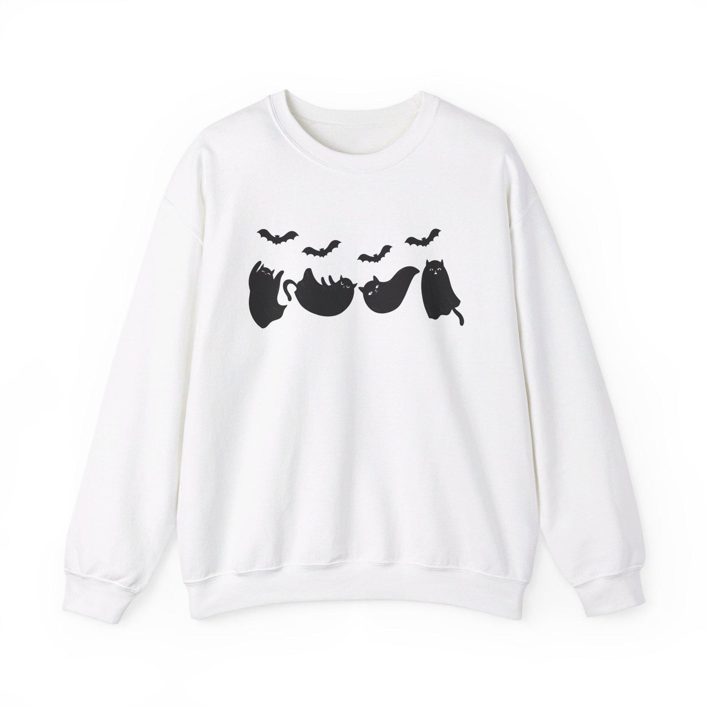 Black cats sweatshirt halloween,Funny Halloween shirt women, spooky ghost halloween party gift, trick or treat cute fall tee