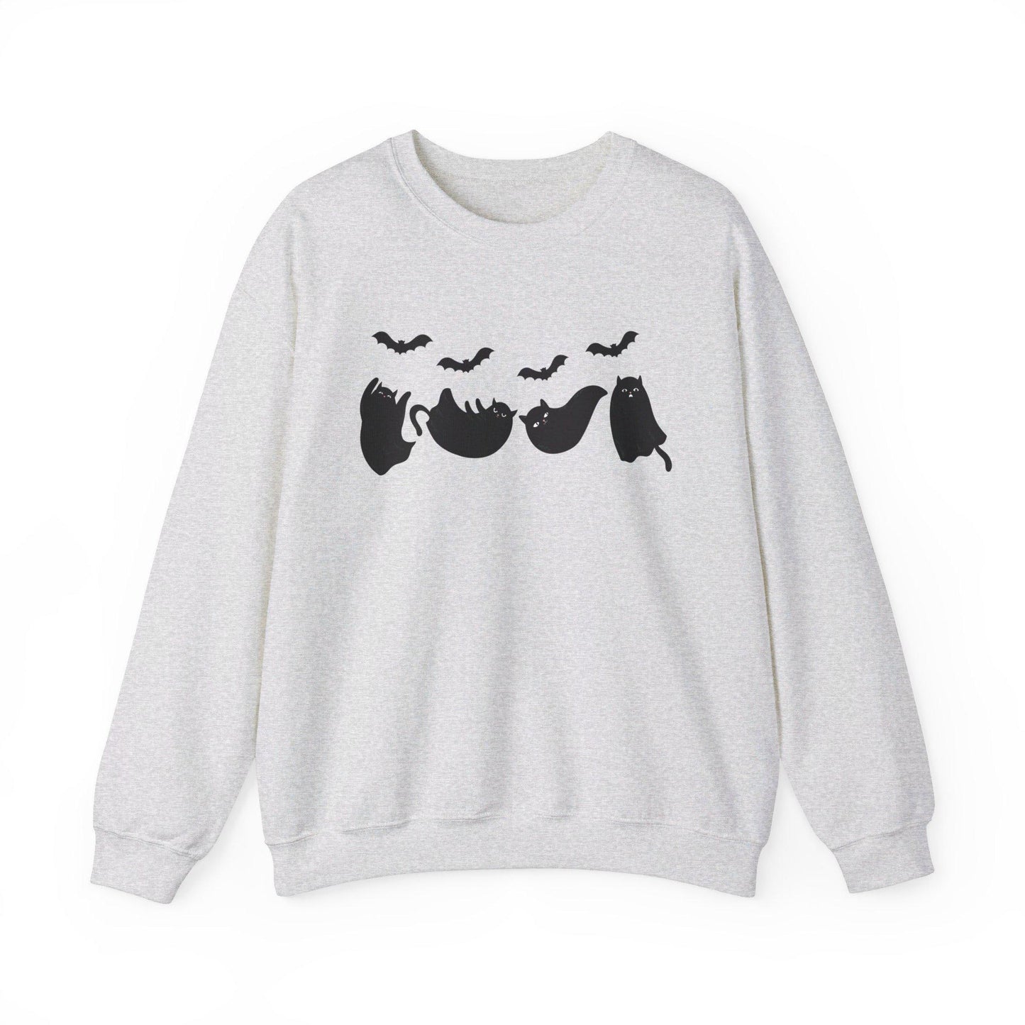 Black cats sweatshirt halloween,Funny Halloween shirt women, spooky ghost halloween party gift, trick or treat cute fall tee