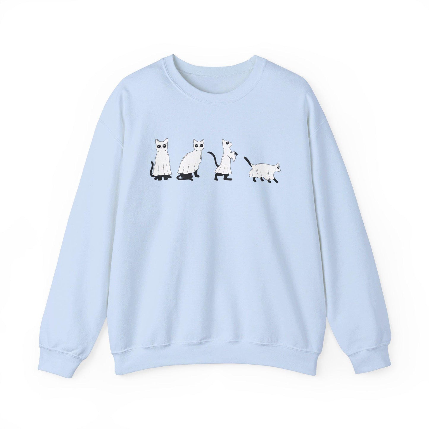 Halloween black cats sweatshirt,Funny Halloween shirt women, spooky ghost halloween party gift, trick or treat cute fall tee
