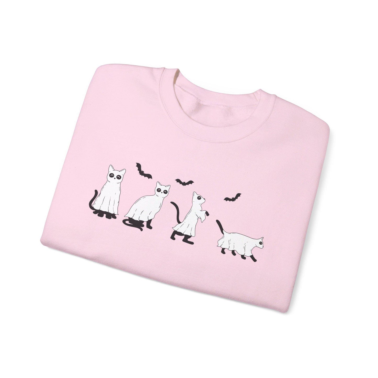 Spooky black cats sweatshirt halloween,Funny Halloween shirt women, spooky ghost halloween party gift, trick or treat cute fall tee