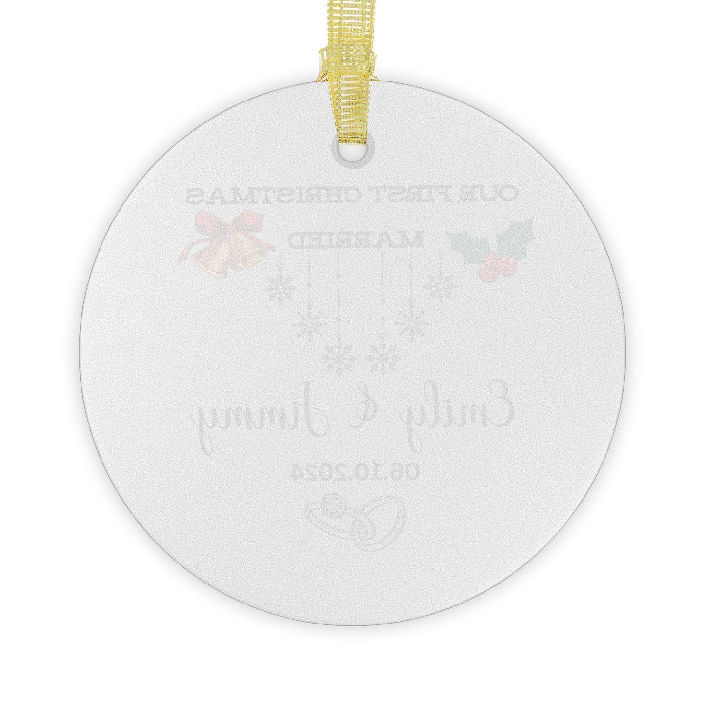 Personalized Glass Ornament, First Christmas Married Ornament, Custom Christmas Ornament for Mr & Mrs, Married couple ornament Glass Acrylic