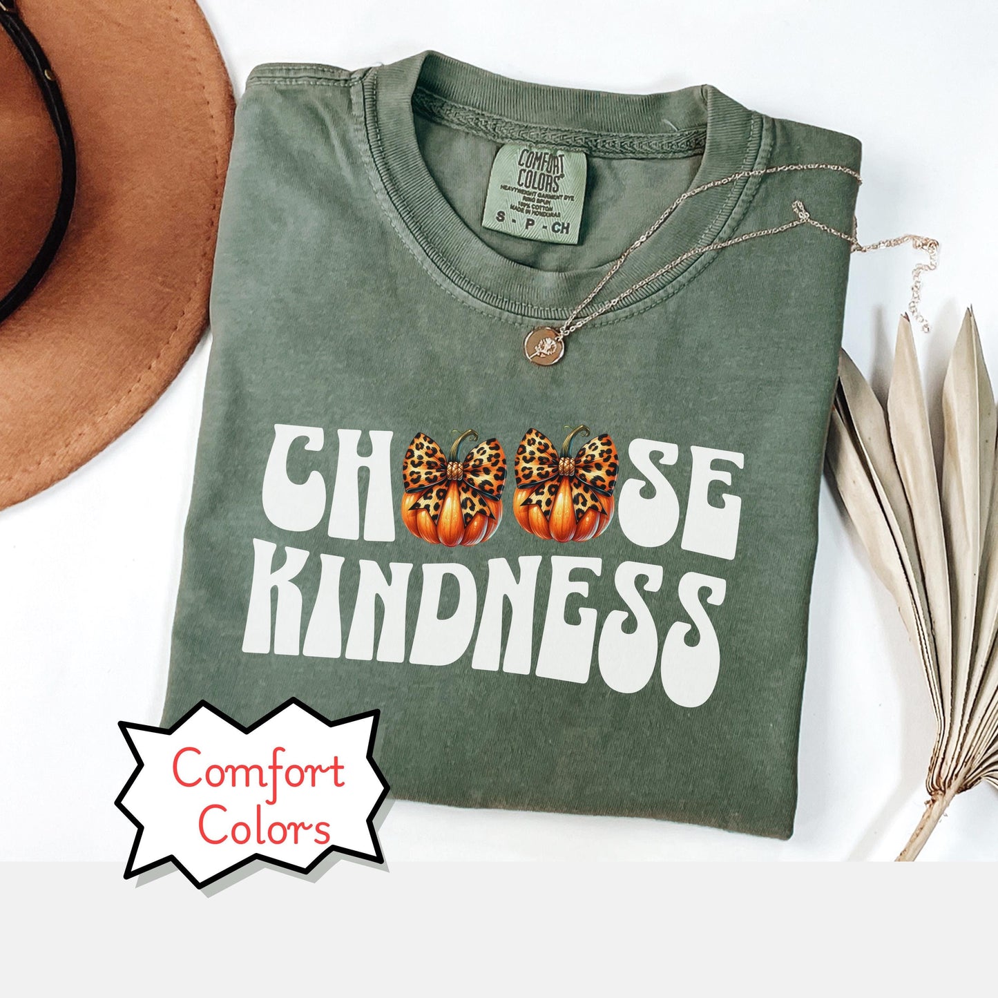 Comfort Colors Choose Kindness Shirt, Coquette Halloween Pumpkin Shirt, Friendship Gift, Be Kind Shirt, Halloween shirt for her