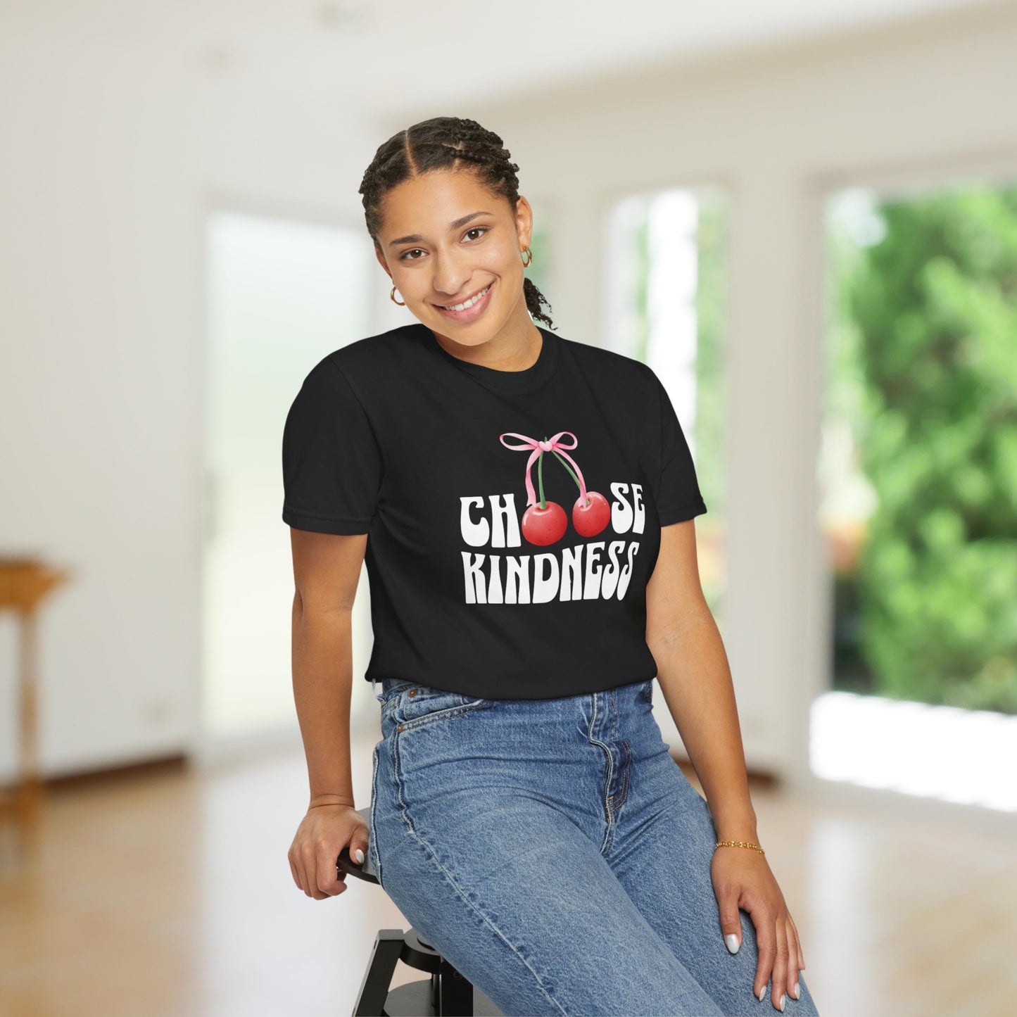 Comfort Colors Cherry Shirt, Coquette Choose Kindness Shirt, Be kind bow cherry Shirt, friendship gift, be kind Shirt, friend gift