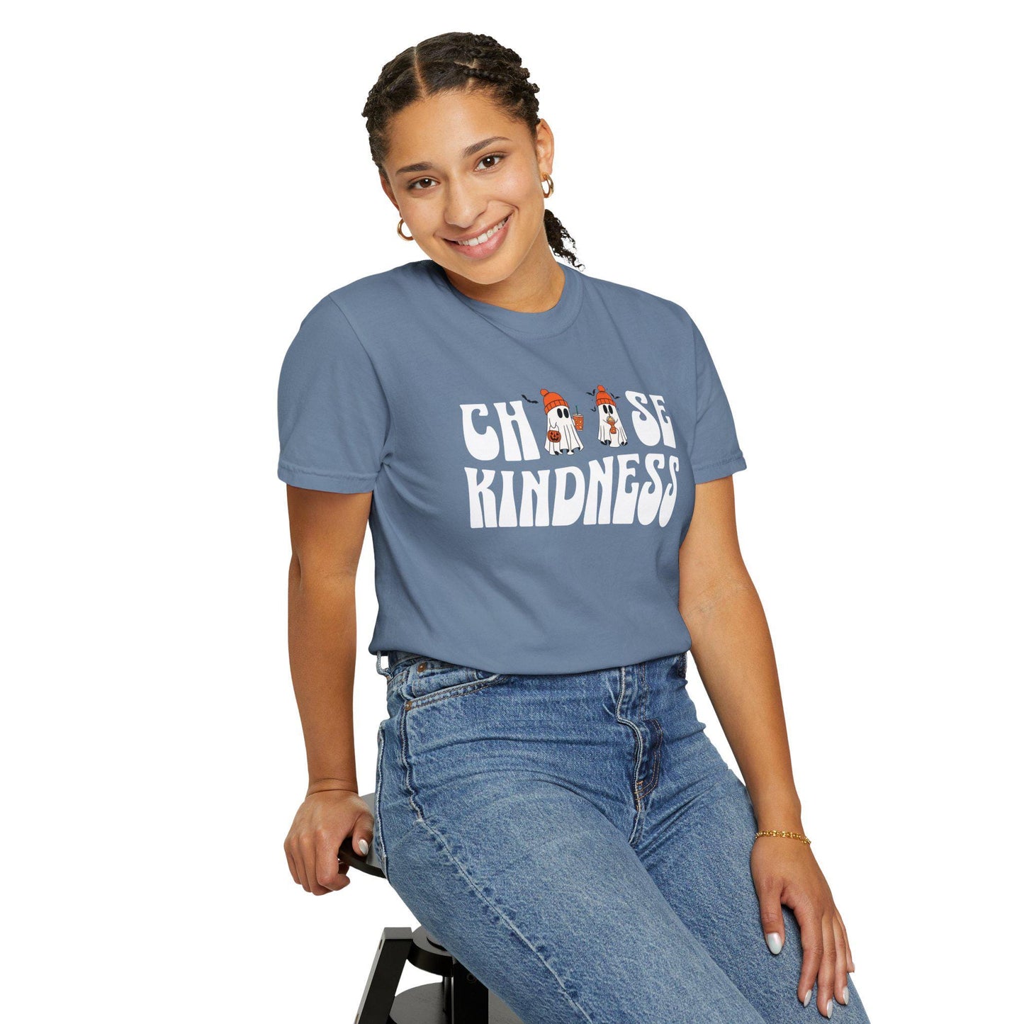 Choose Kindness Comfort Colors Shirt, Cute Ghosts pumpkin Shirt, ghost coffee shirt, friendship gift, be kind Shirt, friend gift