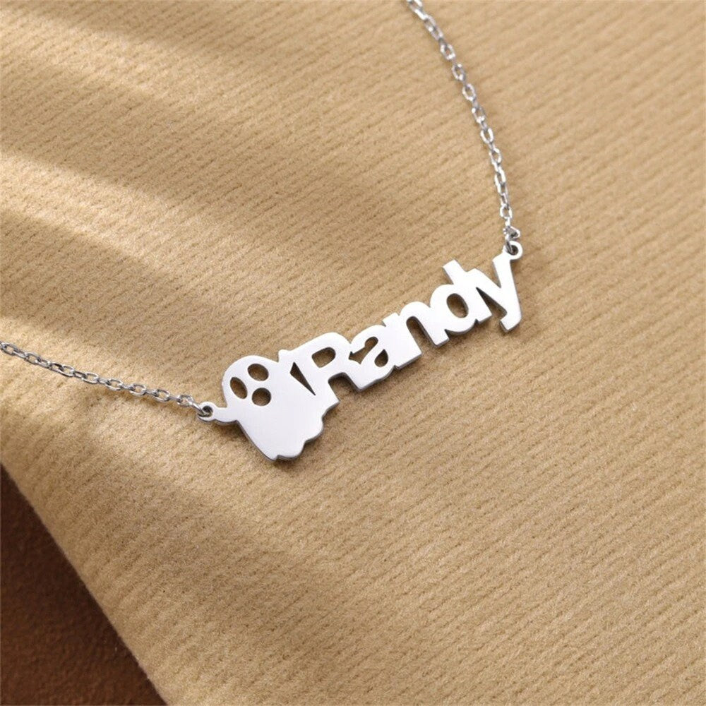 Personalized halloween necklace, cute ghost name necklace, halloween ghost necklace, custom jewelry halloween, spooky necklace