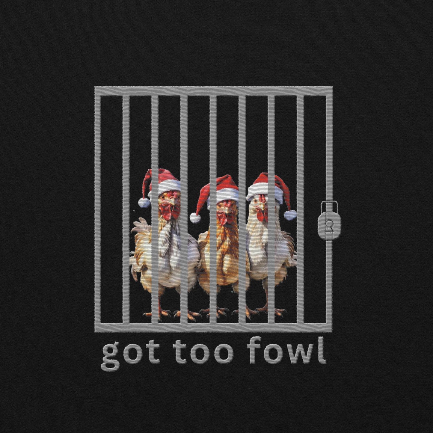 Embroidered funny christmas sweatshirt, got too fowl chicken shirt, fowl language expert, gift for chicken lovers