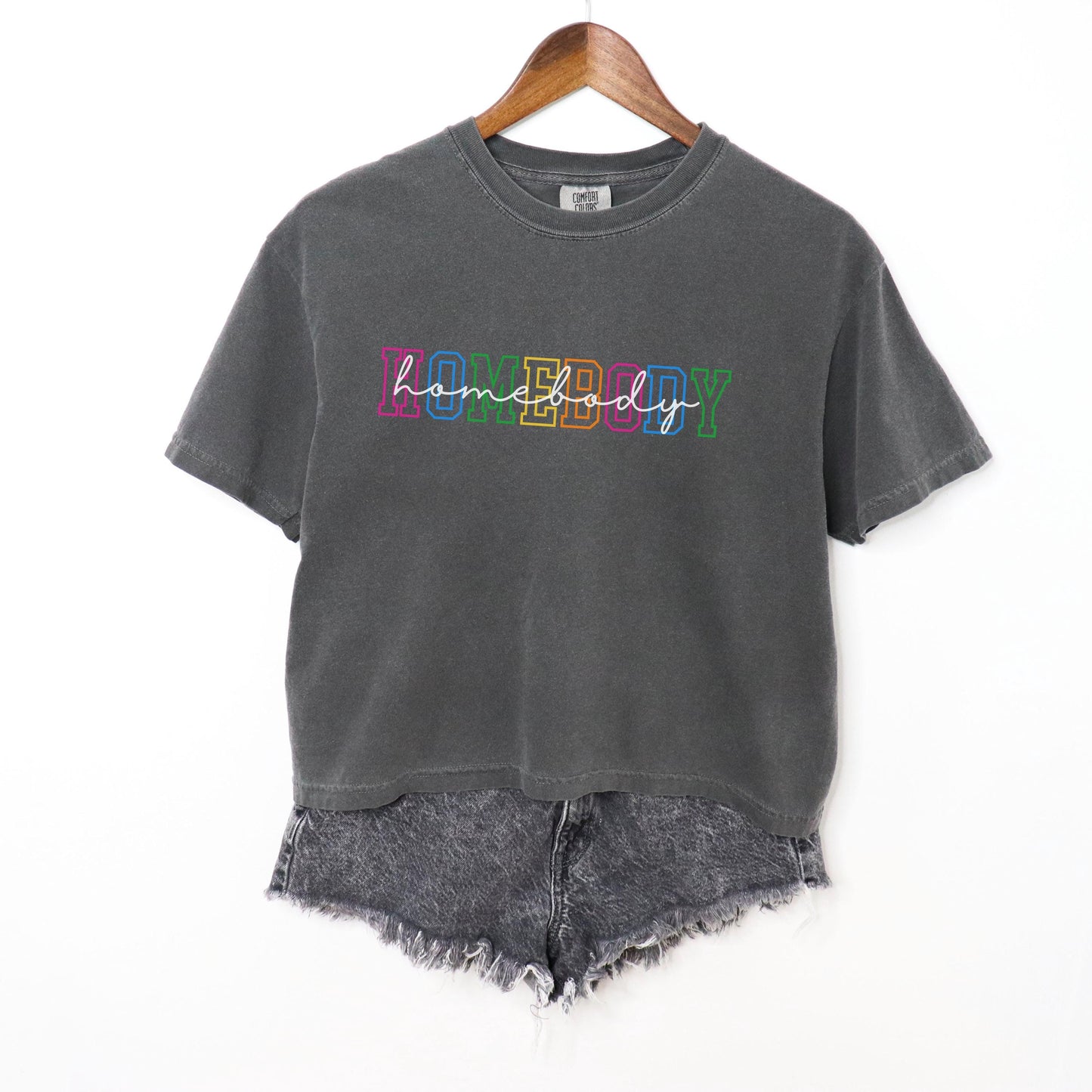 Funny Comfort Colors Homebody crop top, Loungewear boxy tee, introvert women shirt, Stay at home tshirt, cozy shirt for women