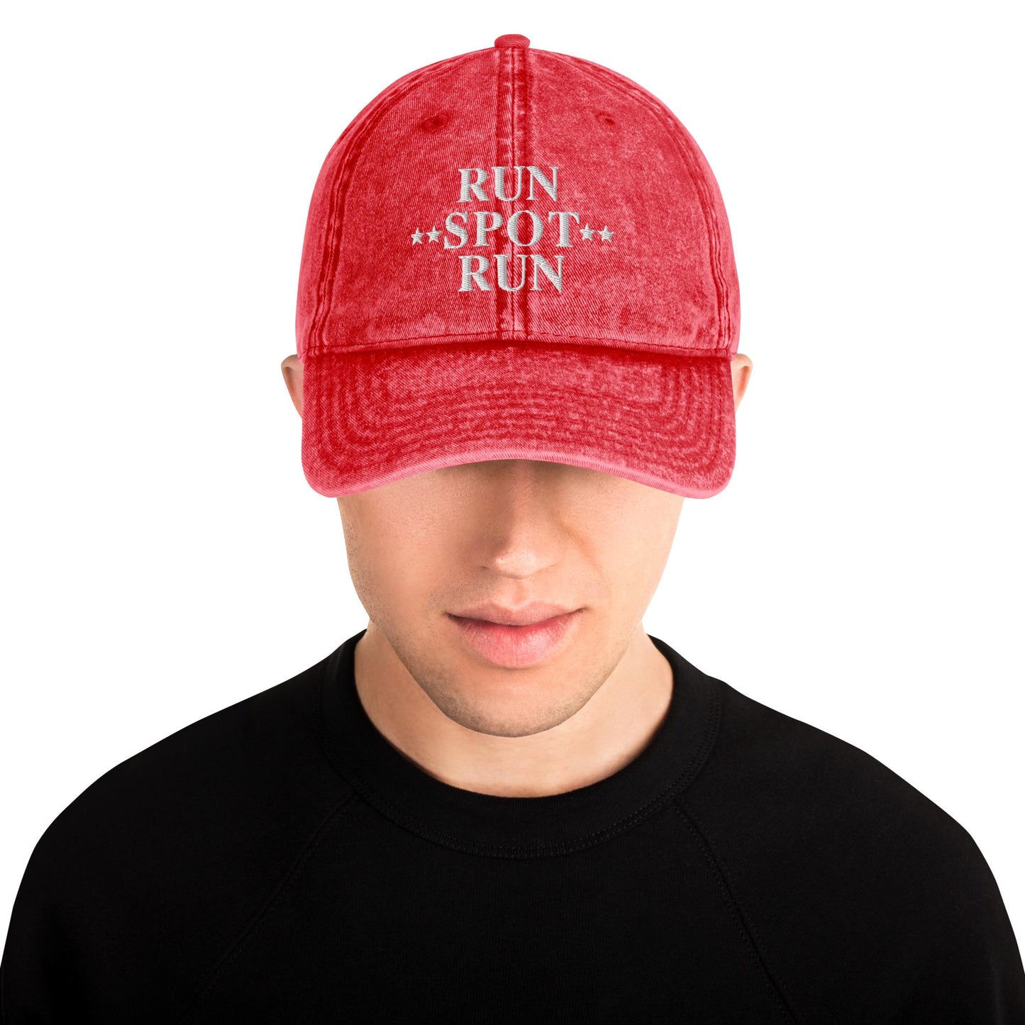 Run spot run hat, funny Trump hat, presidential campaign cap, Vintage aesthetic cotton twill hat for trump supporter