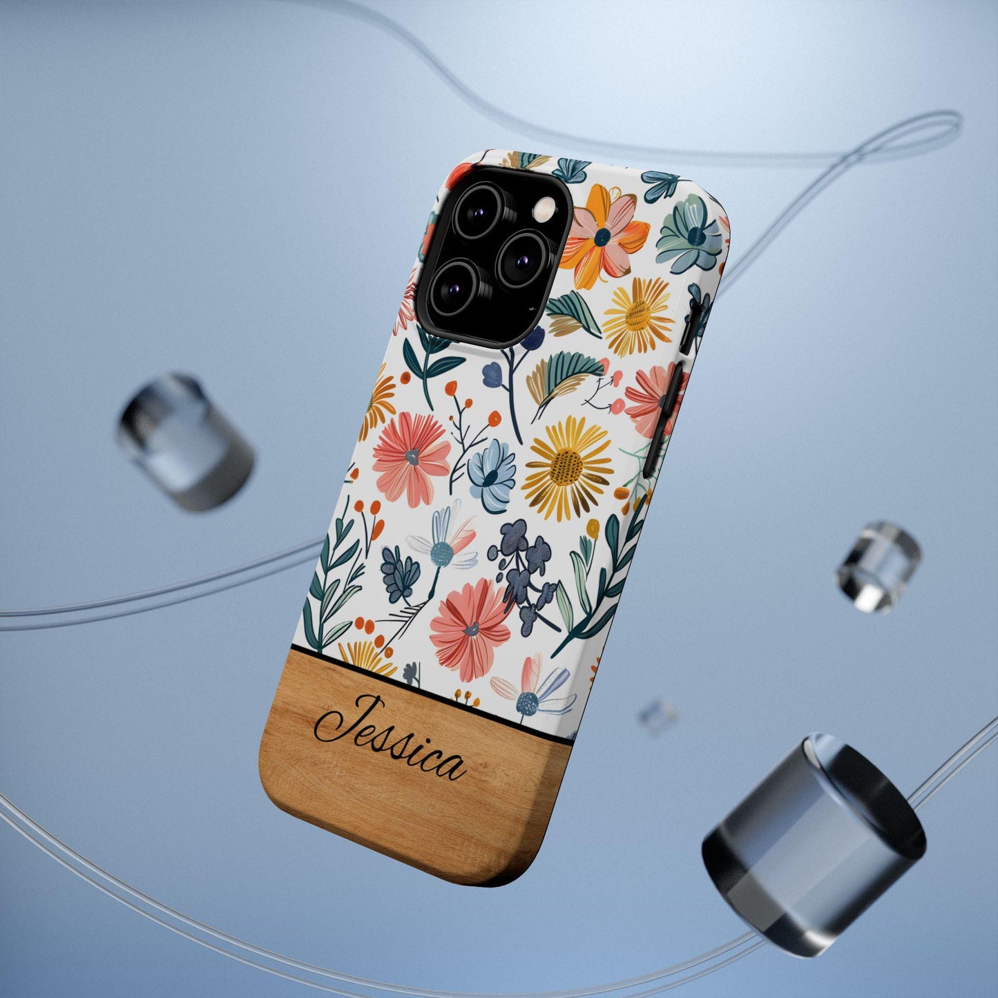 Custom phone case, personalized Magsafe compatible magnetic tough case, compatible with iPhone 16 pro max,iphone 16 pro, iphone 15 pro max