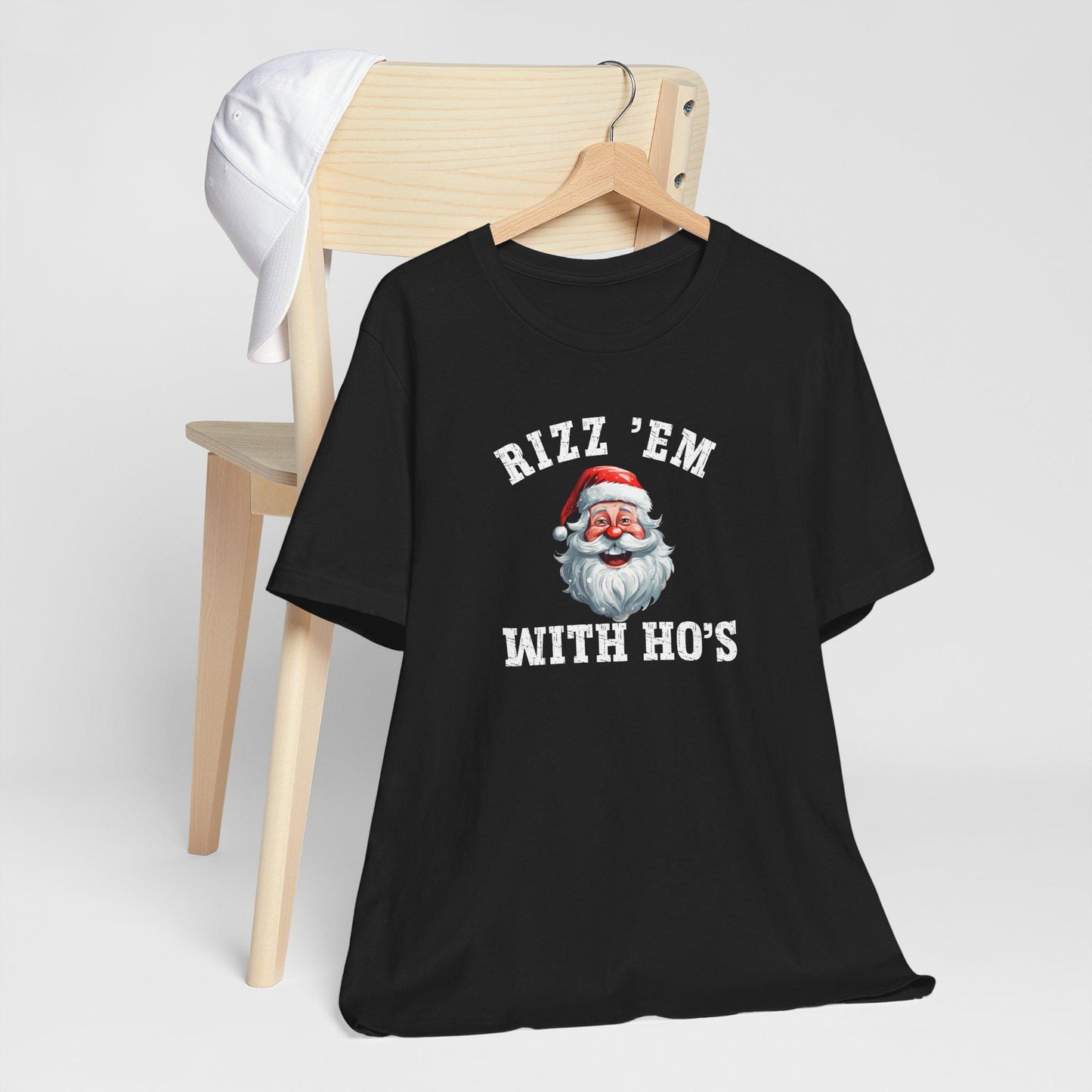 Funny Christmas shirt, Rizz em with ho's shirt, Funny santa shirt, here for the ho's tshirt, holiday tshirt funny, xmas family matching tees