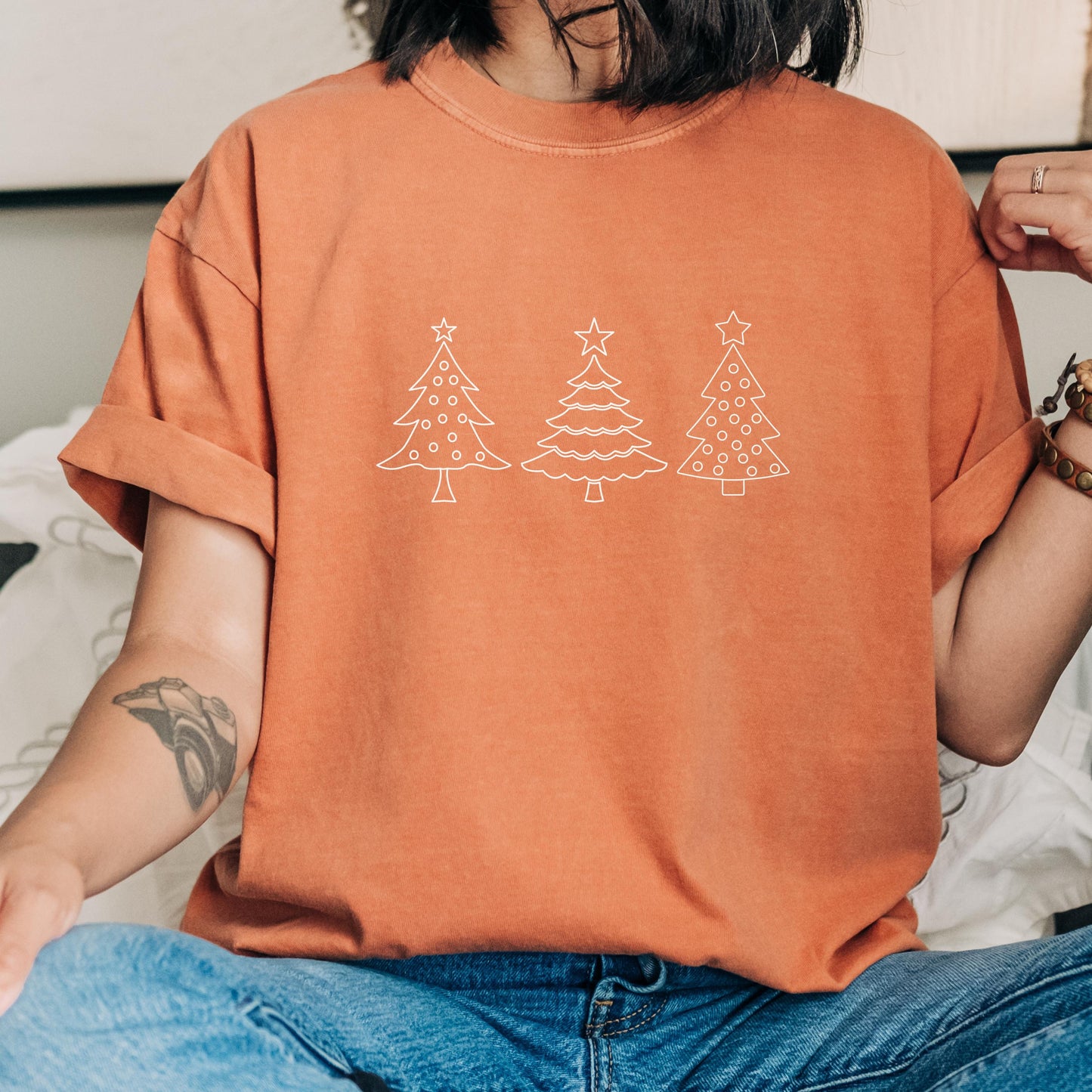 Christmas tree Shirt, Comfort Colors shirt Holiday season, Christmas shirt gift for mom, crewneck tee for christmas gift