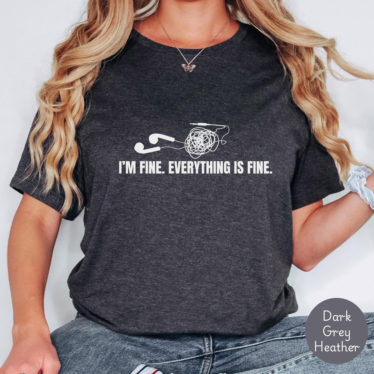 Funny It's fine I'm Fine Everything is fine shirt, Cute introvert tshirt, Sarcastic Mental Shirt, adult humor shirt, funny sayings gift