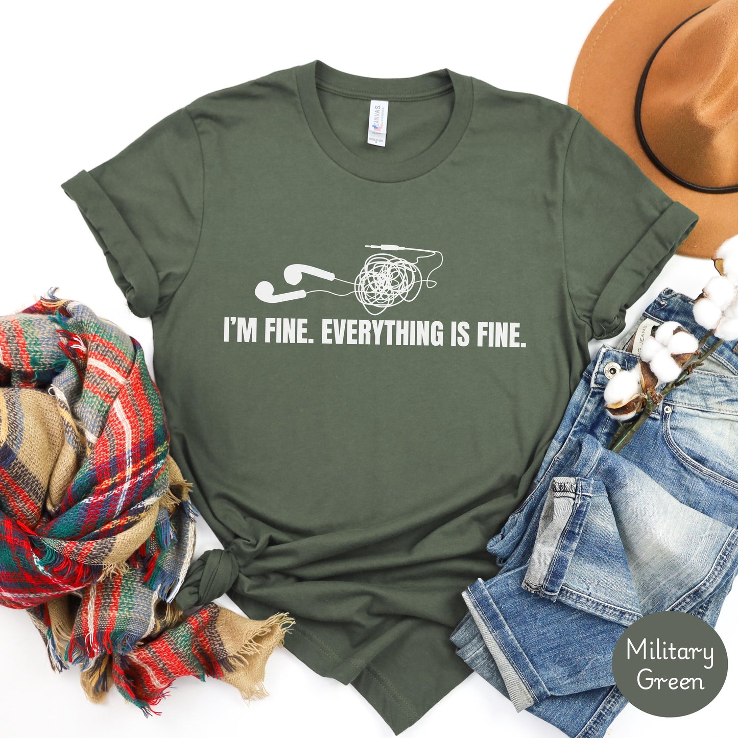 Funny It's fine I'm Fine Everything is fine shirt, Cute introvert tshirt, Sarcastic Mental Shirt, adult humor shirt, funny sayings gift