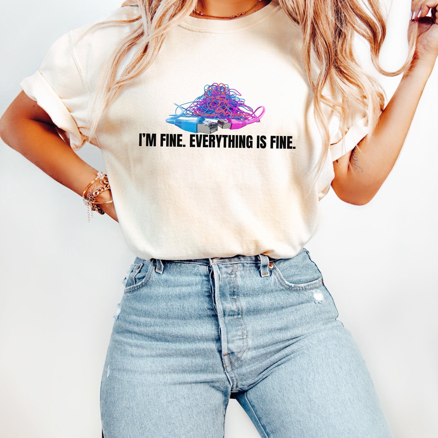 It's fine I'm Fine Everything is fine shirt, IT department tshirt, Funny sarcastic tech support shirt, system operations specialist tshirt