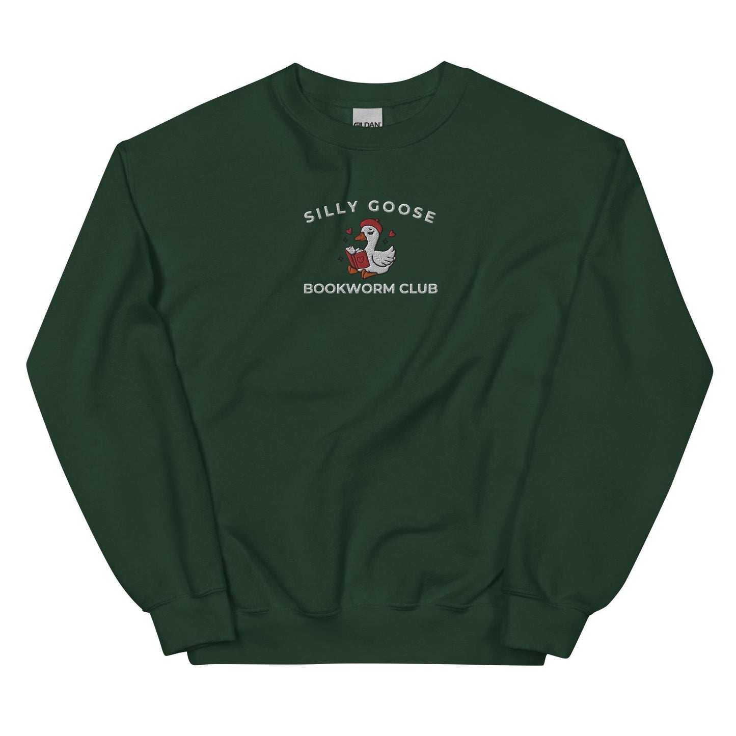 Embroidered Bookworm sweatshirt, silly goose bookworm club sweatshirt, bookish sweatshirt, book lover sweatshirt gift, book club sweatshirts