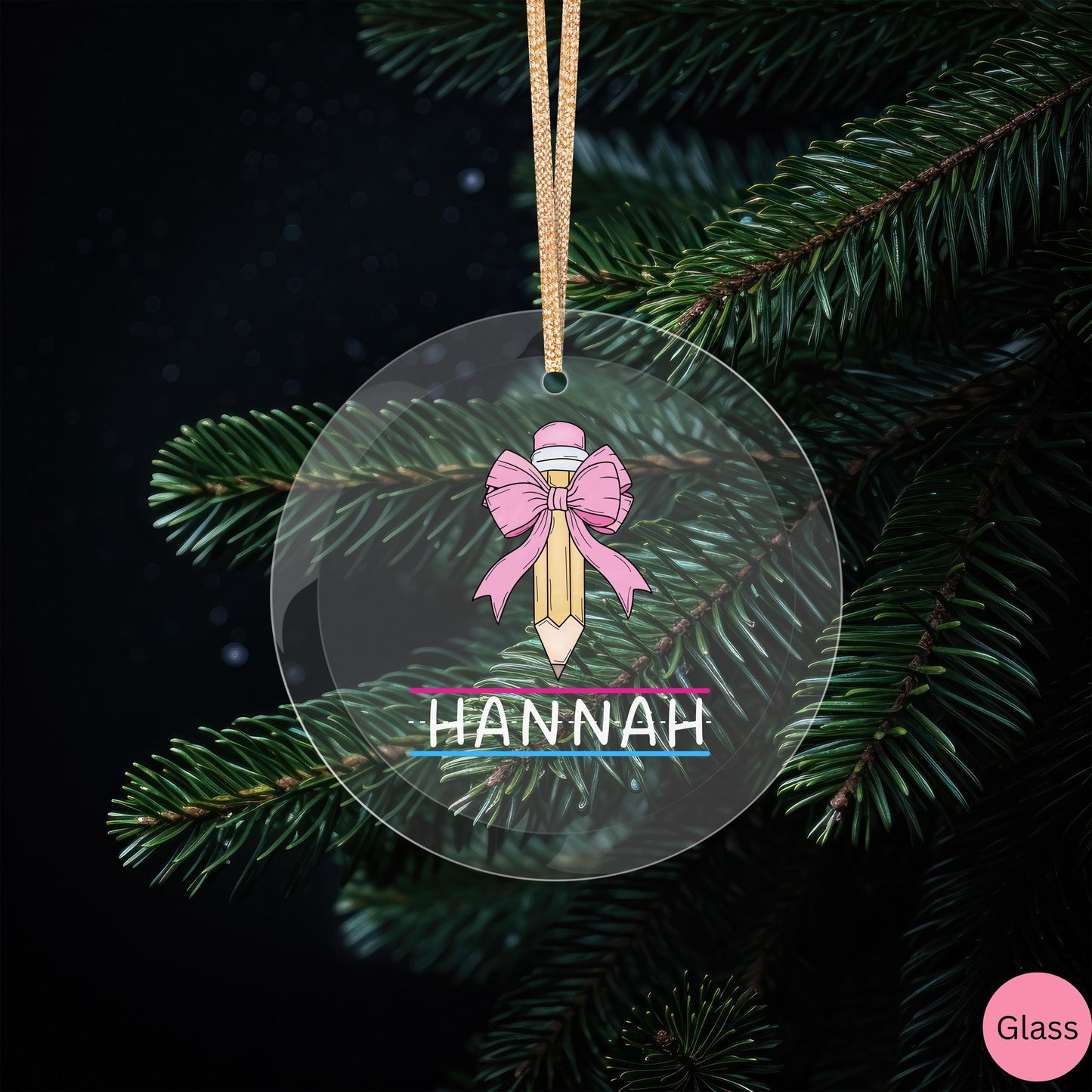 Custom Name school kids ornament, Christmas ornament preschool graduation, custom glass & acrylic ornament, school Ornament kindergarten