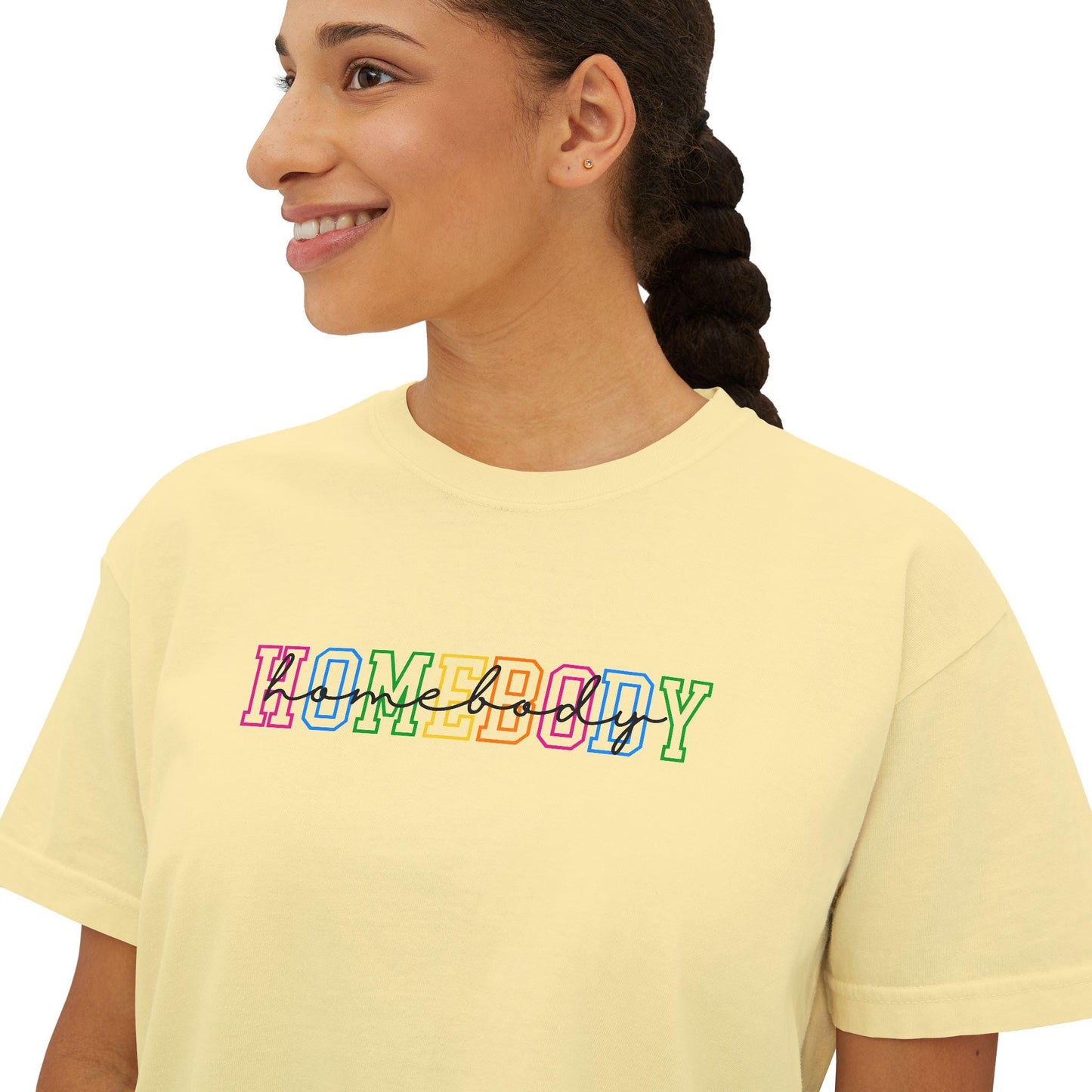 Funny Comfort Colors Homebody crop top, Loungewear boxy tee, introvert women shirt, Stay at home tshirt, cozy shirt for women