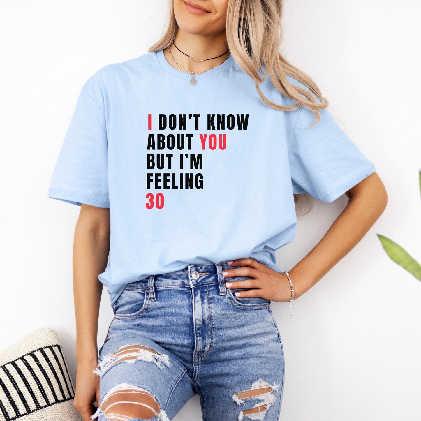 Custom Funny Birthday shirt, 30th birthday shirt, custom birthday girl gift, I Don't Know About You But I'm Feeling 21, 30 40 50 60