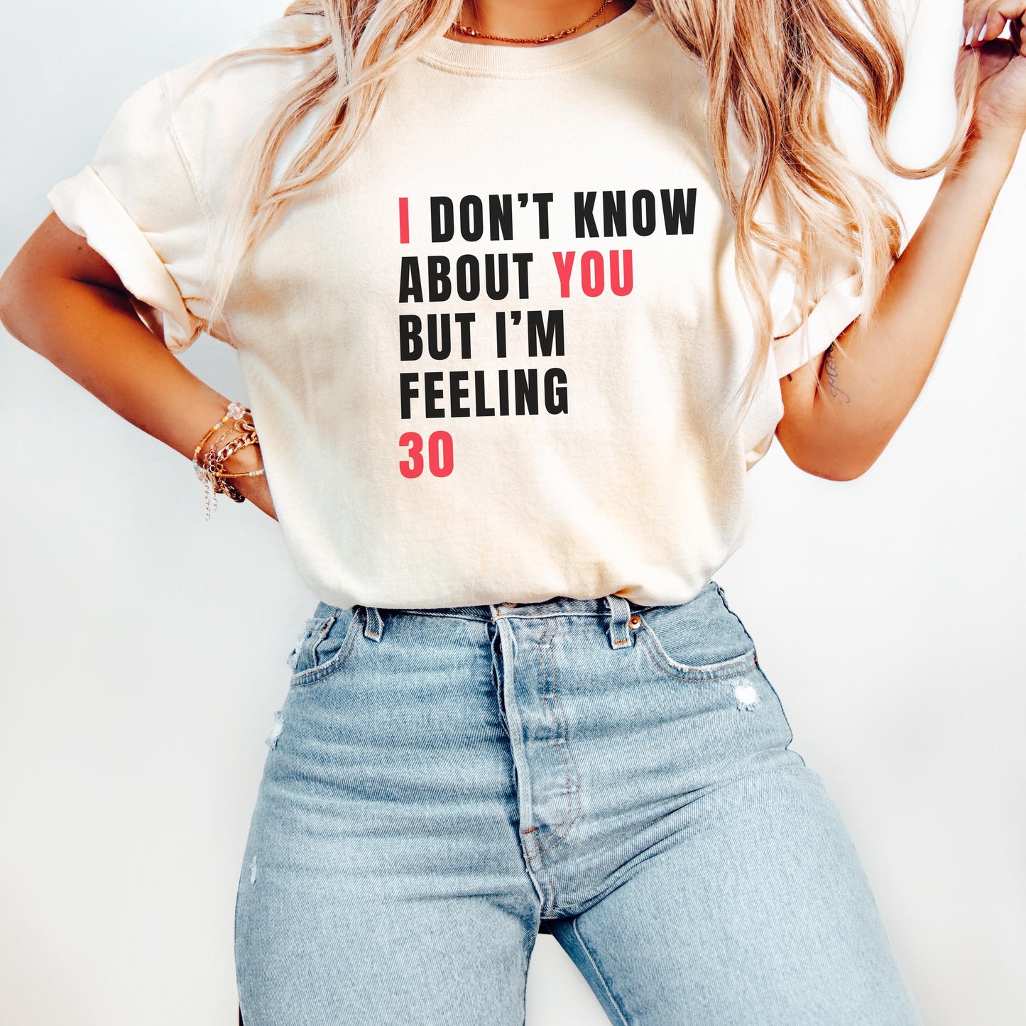 Custom Funny Birthday shirt, 30th birthday shirt, custom birthday girl gift, I Don't Know About You But I'm Feeling 21, 30 40 50 60