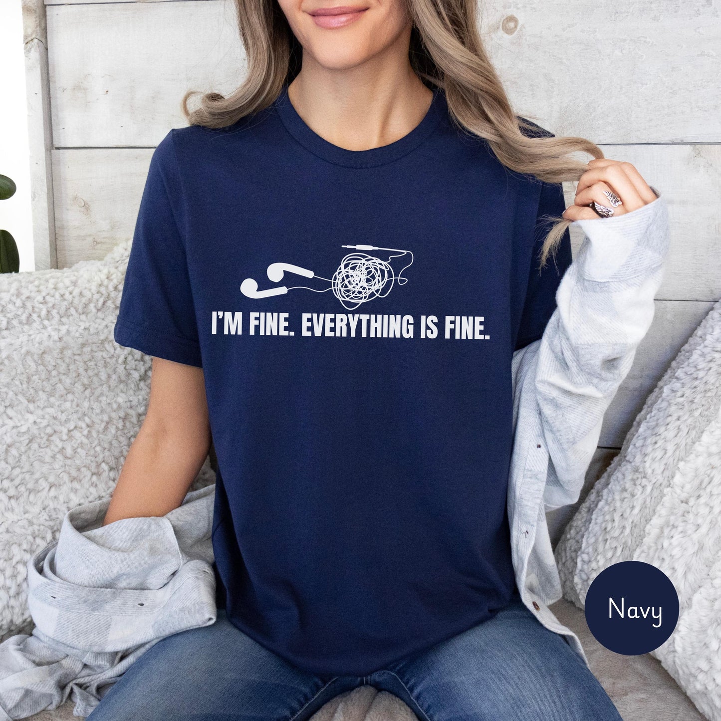Funny It's fine I'm Fine Everything is fine shirt, Cute introvert tshirt, Sarcastic Mental Shirt, adult humor shirt, funny sayings gift