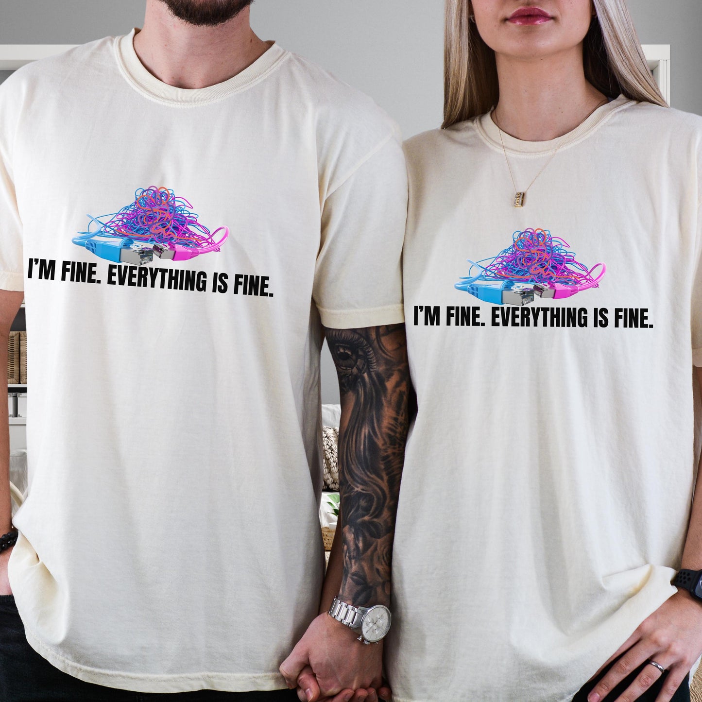 It's fine I'm Fine Everything is fine shirt, IT department tshirt, Funny sarcastic tech support shirt, system operations specialist tshirt