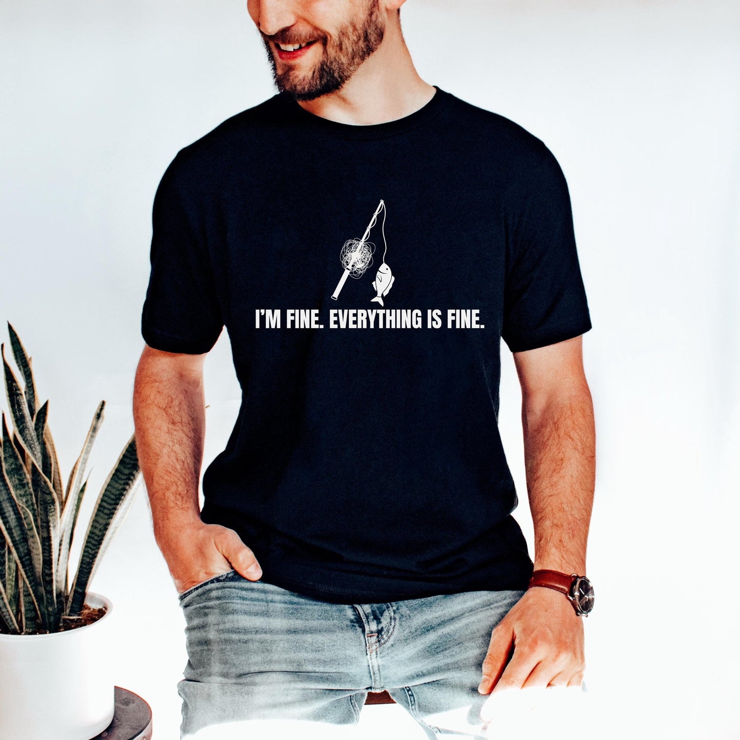 Funny fishing tshirt, It's fine I'm Fine Everything is fine shirt, Fisherman tshirt, Sarcastic Mental health Shirt, adult humor shirt
