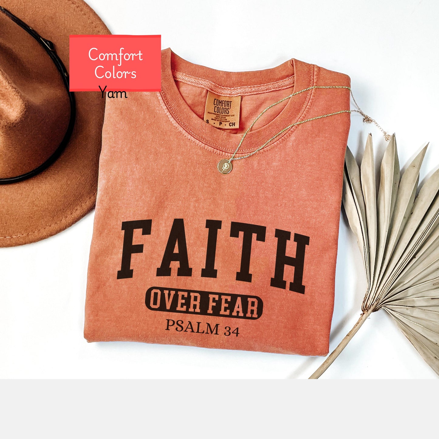 Comfort Colors Faith over fear shirt, Christian hope shirt, bible verse tshirt, faith based tshirt, encouraging shirt gift for friend