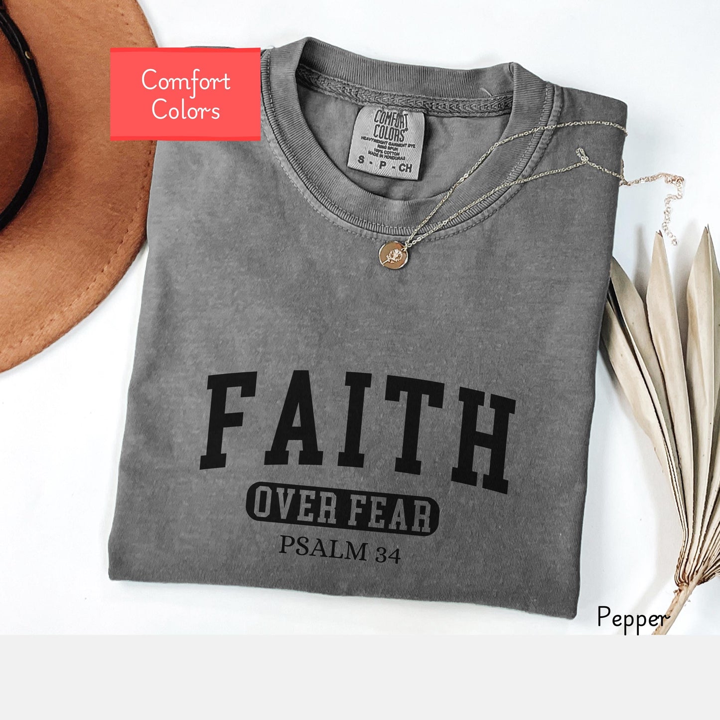 Comfort Colors Faith over fear shirt, Christian hope shirt, bible verse tshirt, faith based tshirt, encouraging shirt gift for friend
