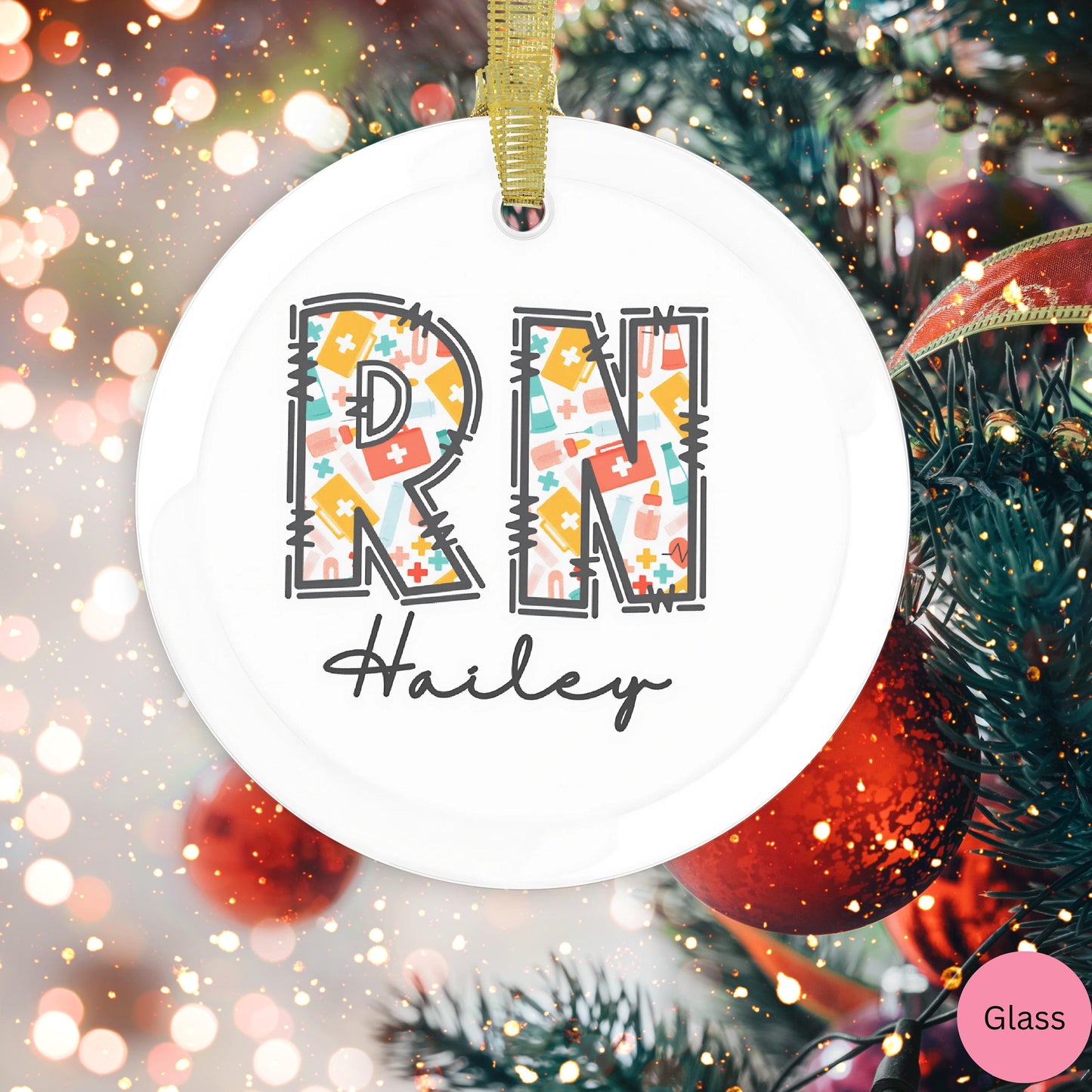 Personalized RN Ornament, Registered Nurse Christmas ornament, custom, nicu nurse gift, labor and delivery appreciation gift, CRNA ornament