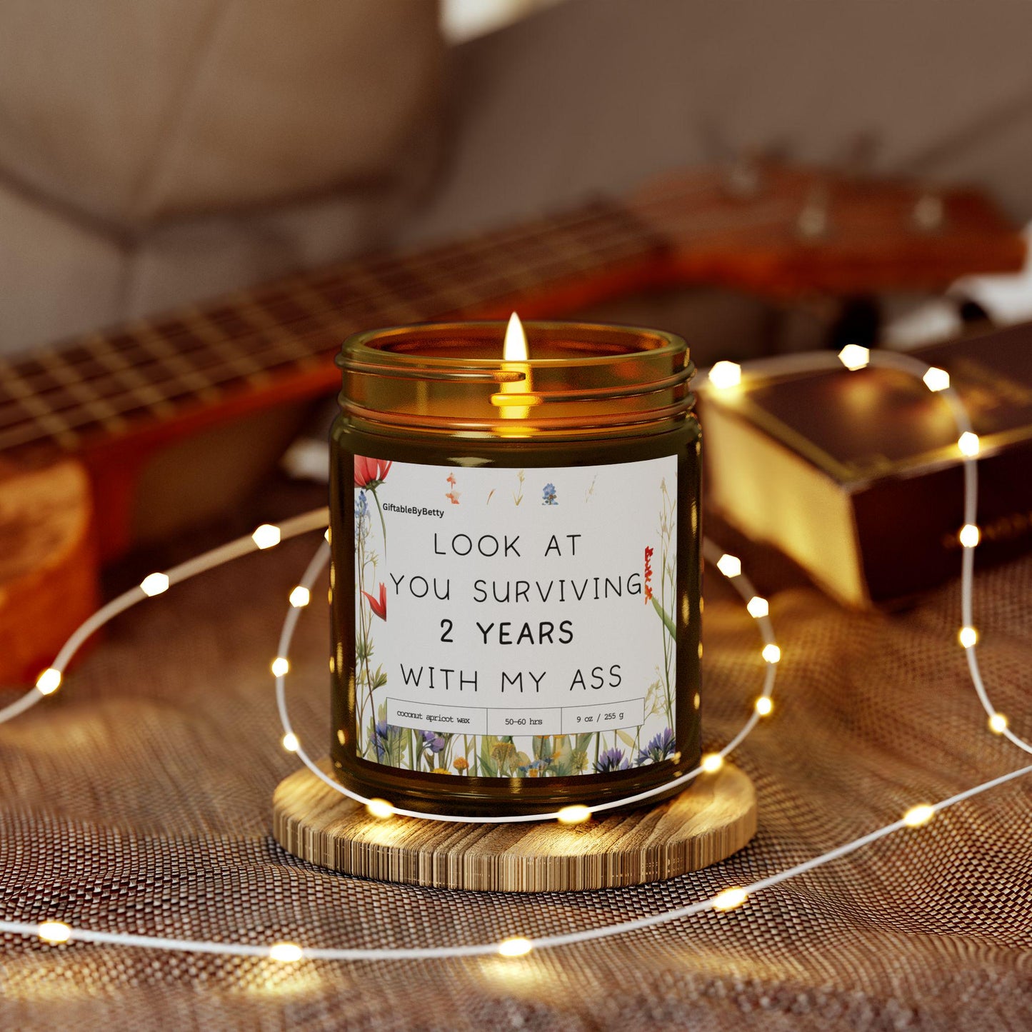 Second Year Anniversary Candle, Funny 2 Year Married Anniversary Gift for Husband, 2 year relationship gift for boyfriend, 2 Year Friendship