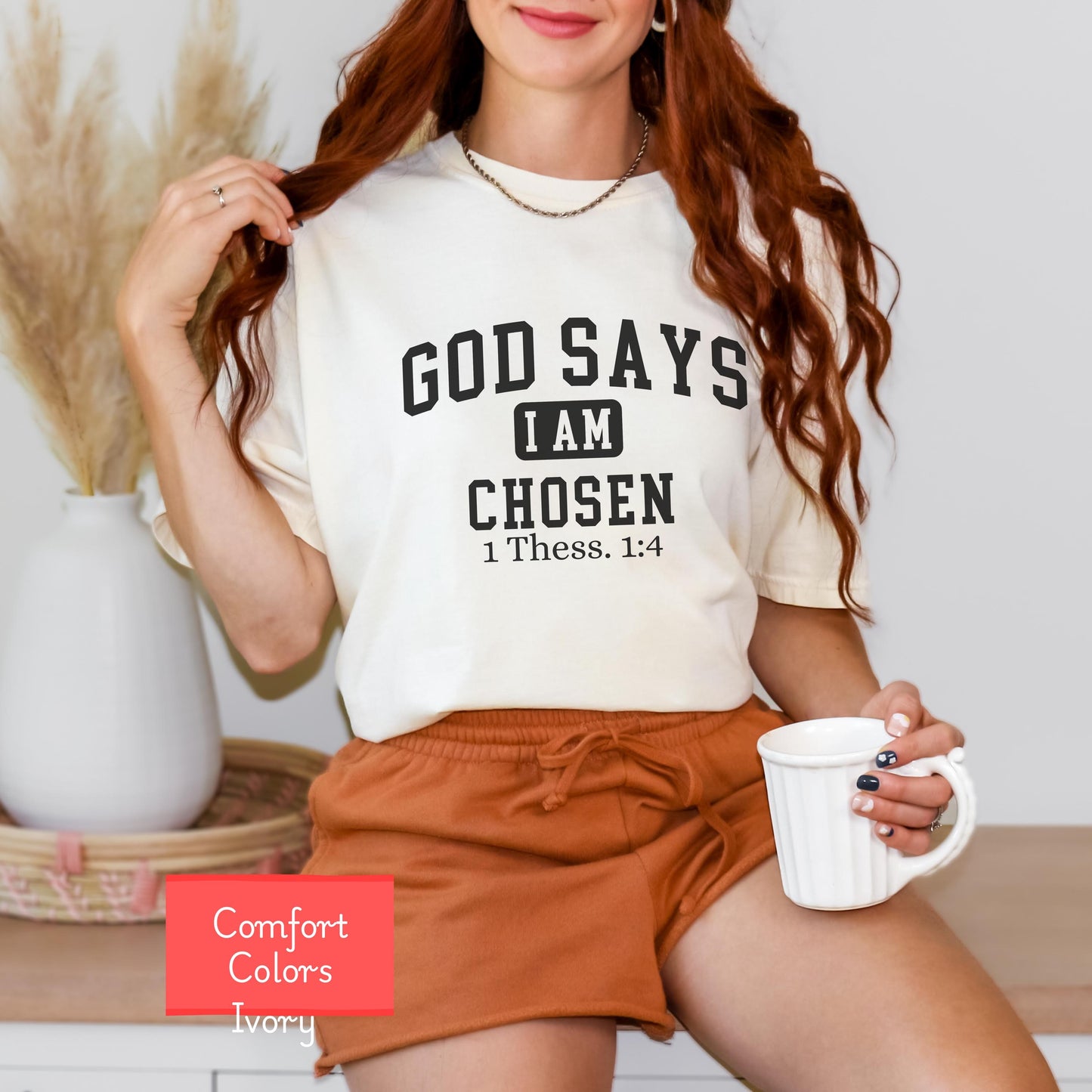 Comfort Colors Christian affirmations shirt, God says I am chosen shirt, bible verse shirt, faith tshirt, religious encouraging shirt