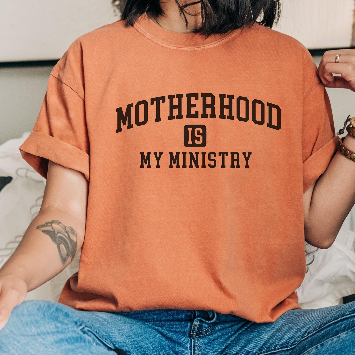 Comfort Colors Motherhood shirt, Christian shirt for mom, motherhood is my ministry tshirt, encouraging religious shirt gift for friend