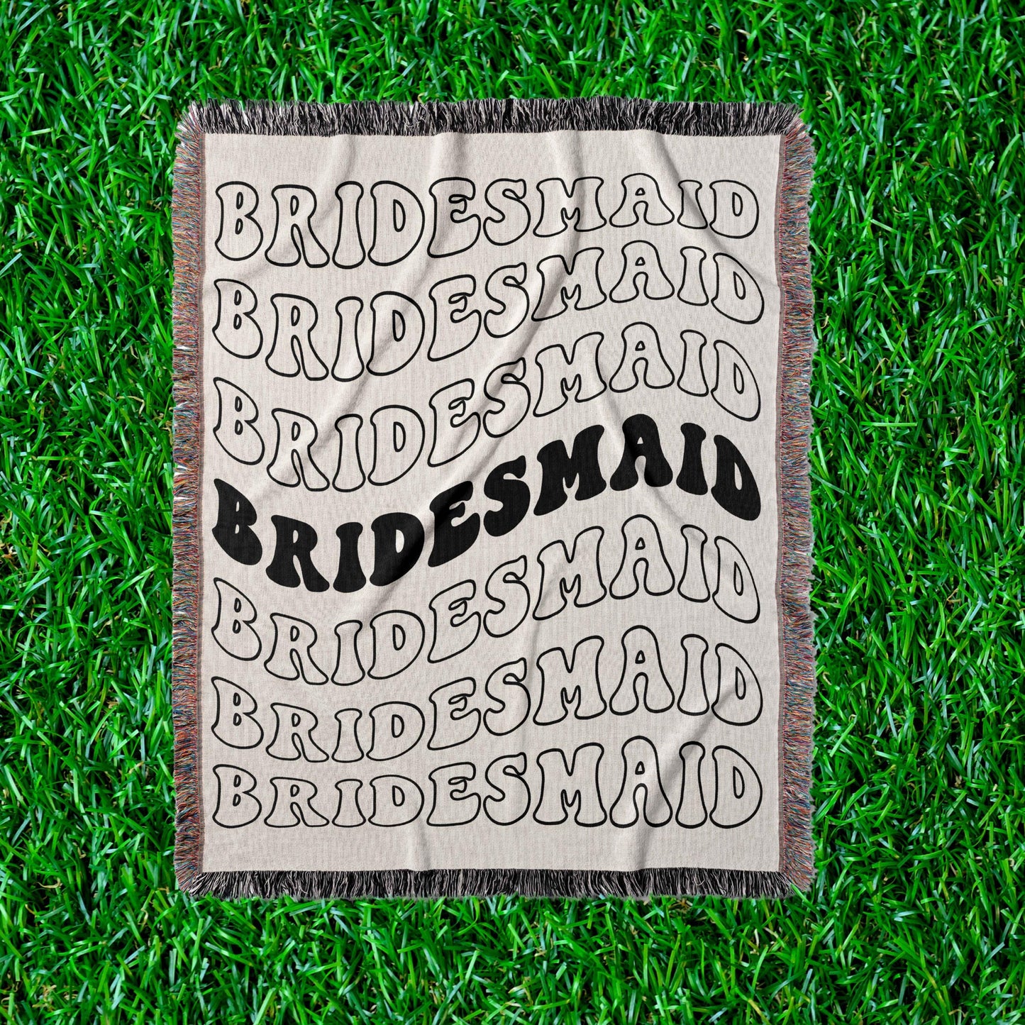 Bridesmaid Proposal Woven Blanket, Camp Bachelorette Party Blanket, Will You Be My Bridesmaid gift, Cotton Blanket for Wedding Gift