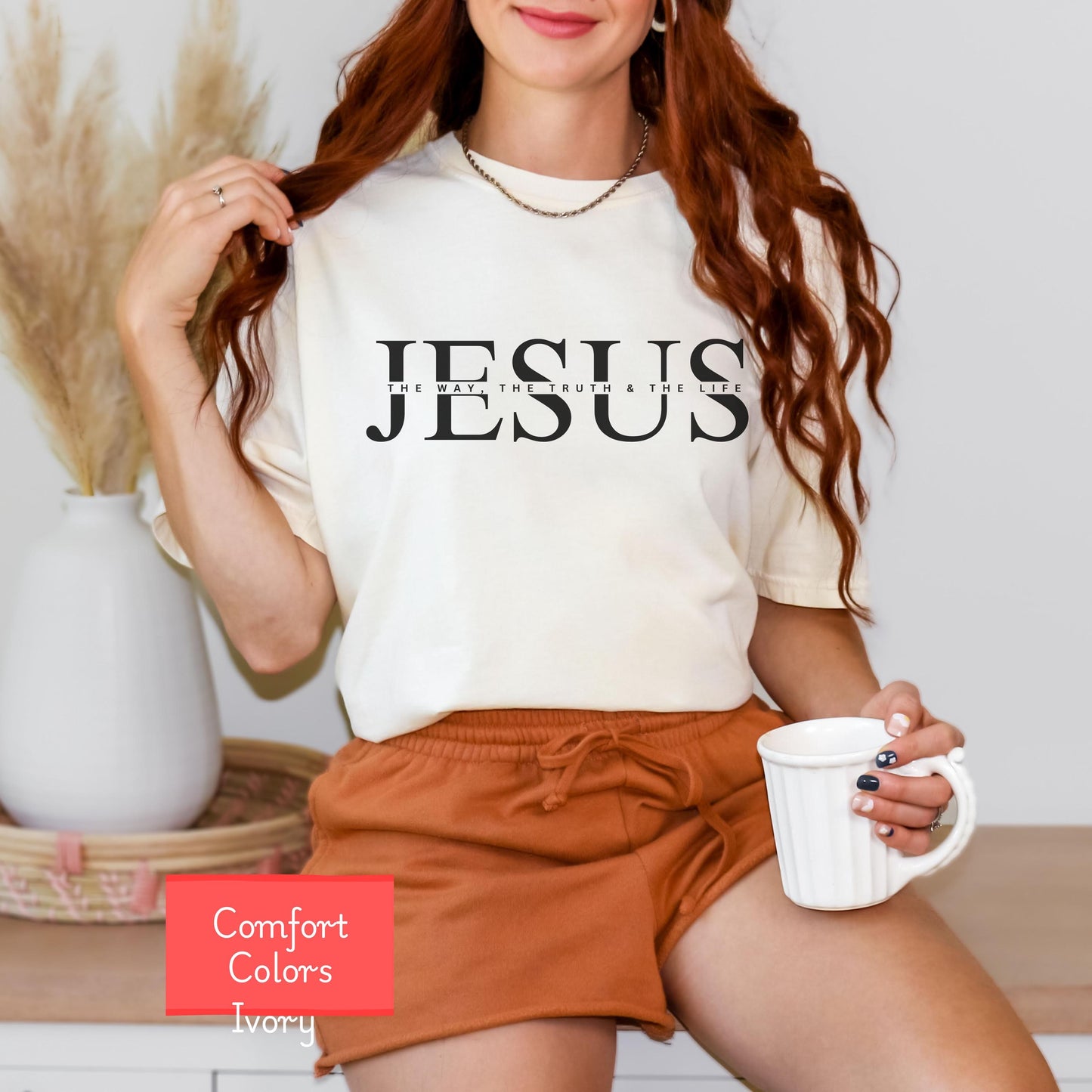 Comfort colors Jesus shirt, Christian tshirt faith gift, Jesus is the way the truth and the life shirt, religious tshirt