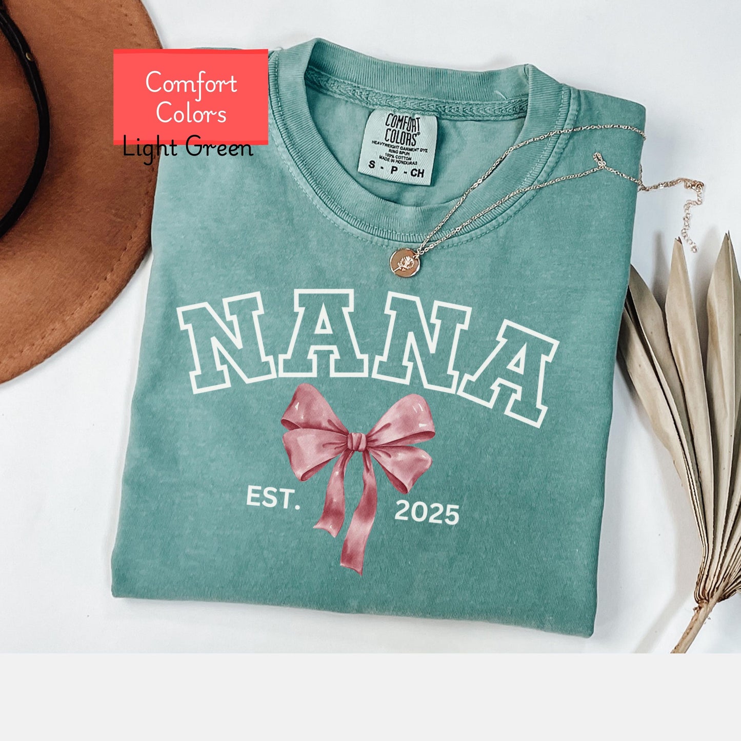 Custom Comfort Colors Grandma Shirt, coquette nana shirt, Mothers Day Gift for grandma, First Time mimi tee, Nana Tshirt Valentines