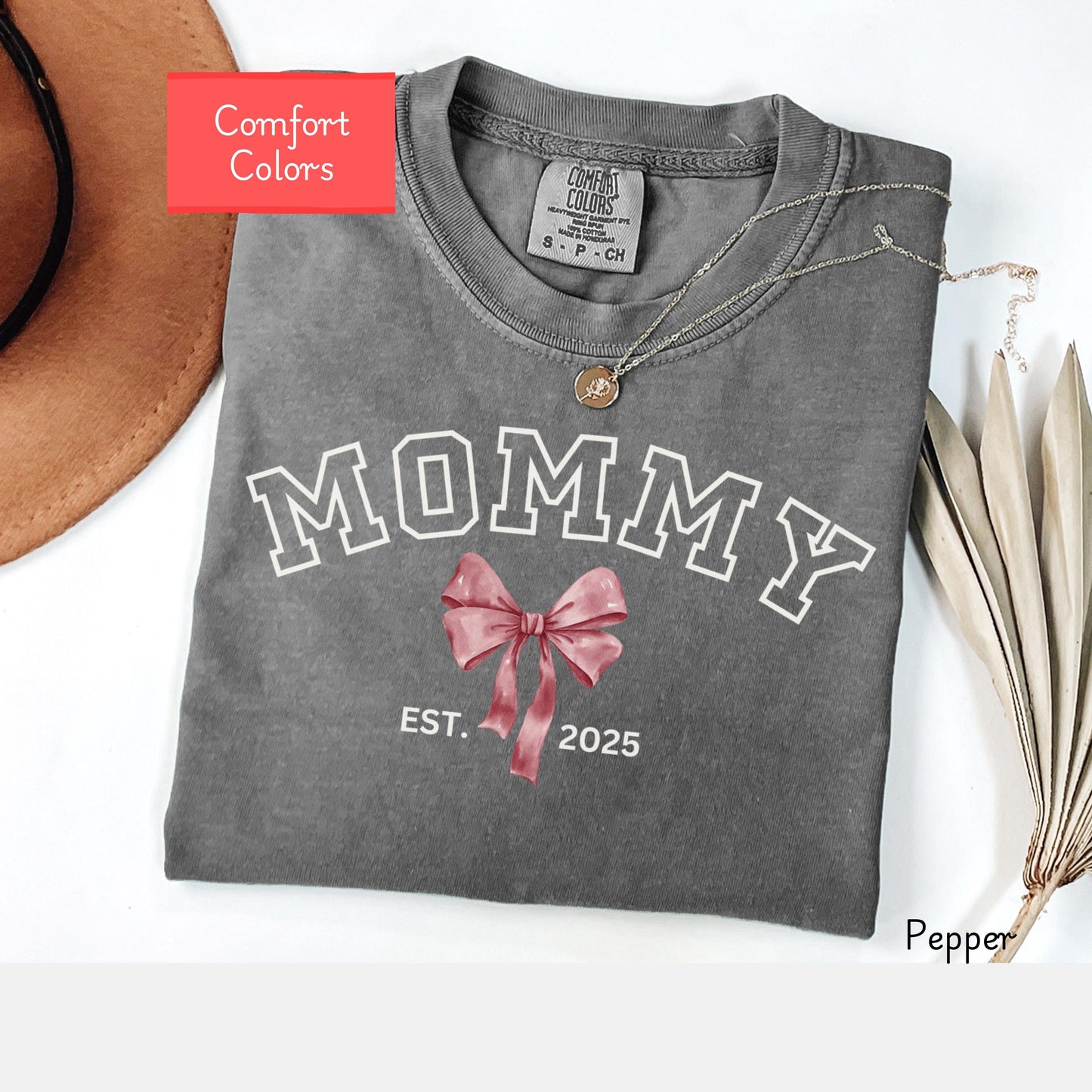 Custom Comfort Colors Mommy Shirt, coquette Mama shirt, Mothers Day Gift for mom, First Time Mom Tee, Motherhood Tshirt for Valentines