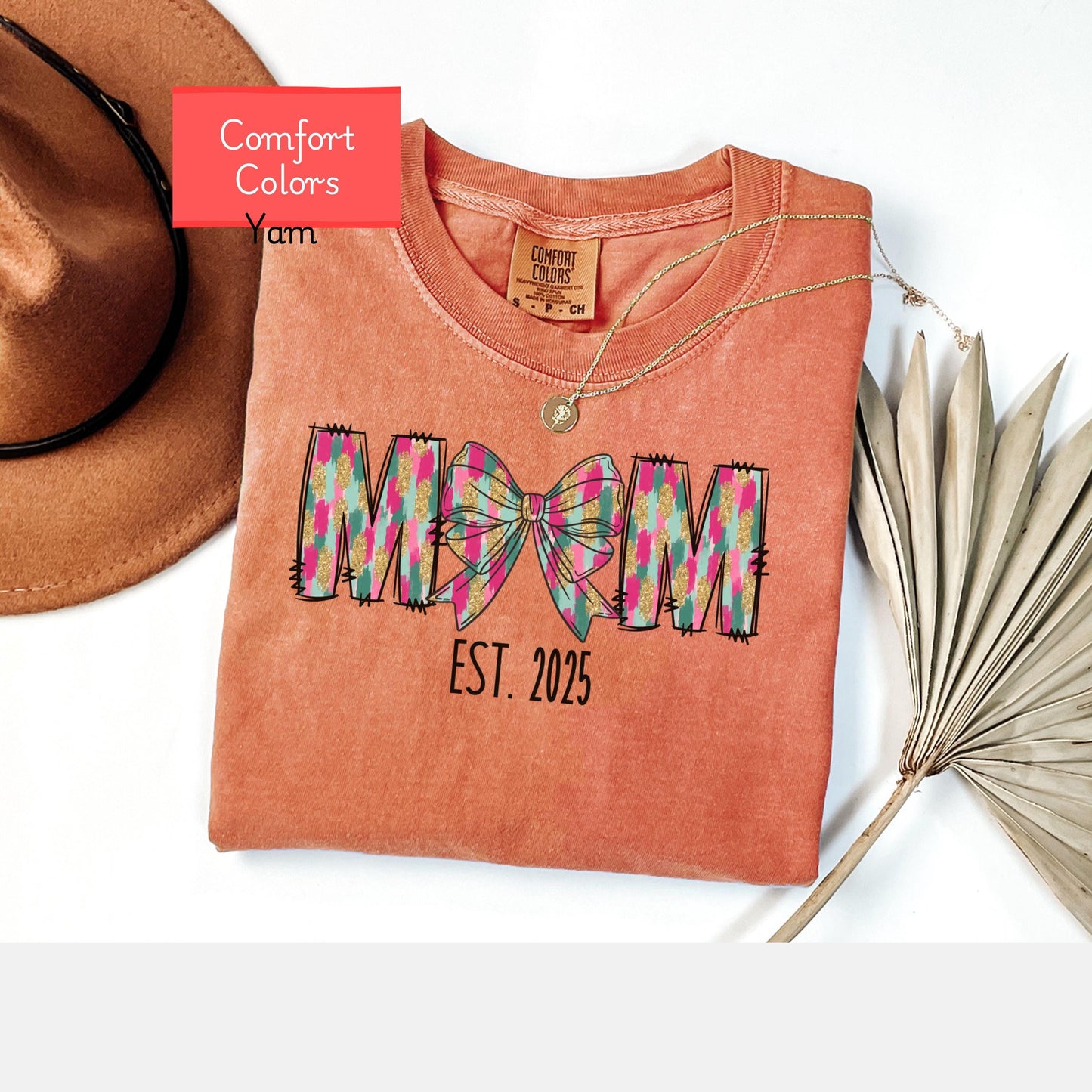 Coquette Comfort Colors Mama shirt, custom mom tshirt birthday, mom birthday gift, first time mom shirt, new mom 2025, baby shower gift