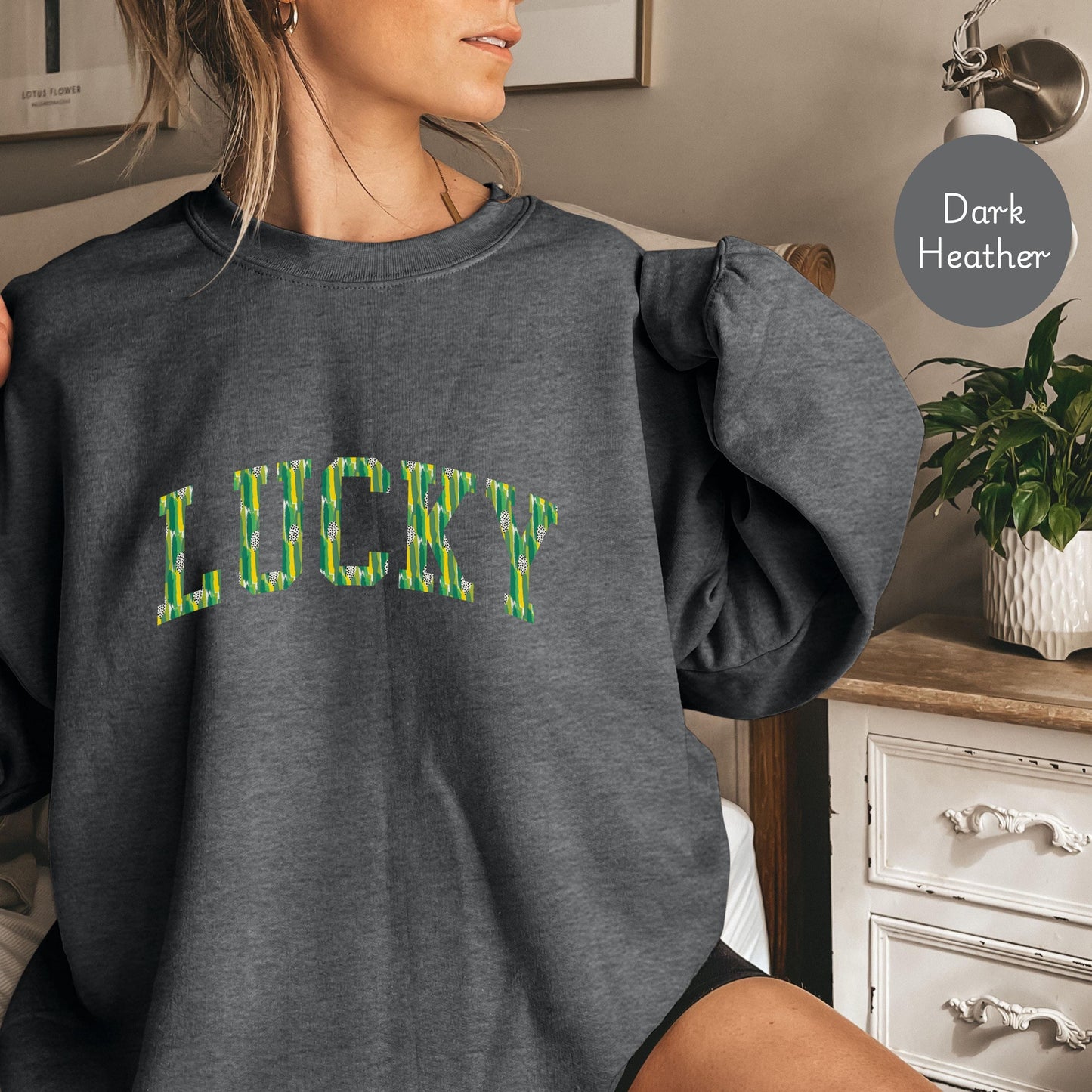 Lucky Sweatshirt, St Patricks Day Lucky Sweater, Irish Shamrock Sweatshirt, Saint Patricks Day Sweatshirt Women, St Patricks Hoodie