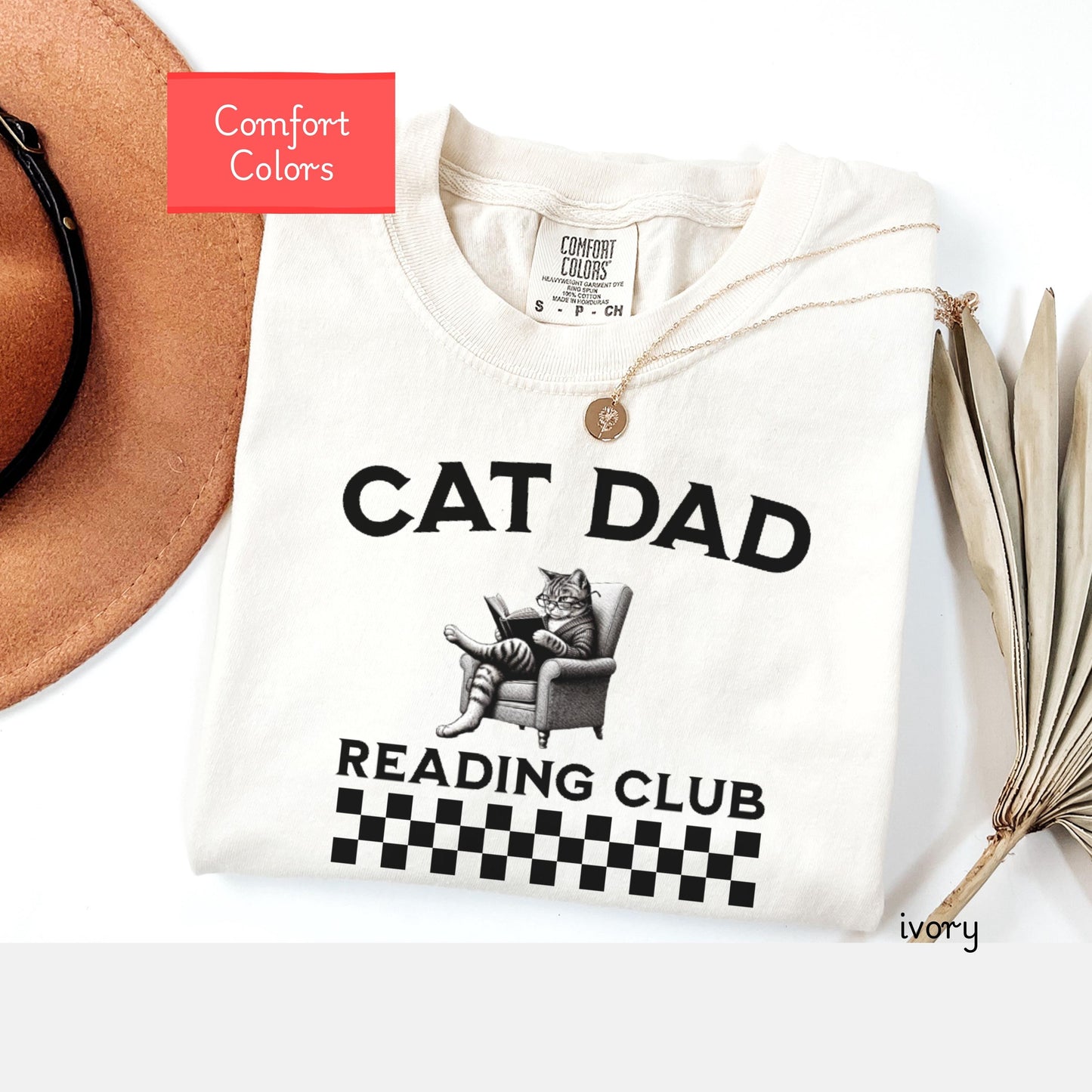 Funny cat dad reading shirt, comfort colors cat daddy Shirt, reader gift for bookworm, bookish cat lover gift , book lover reading tee