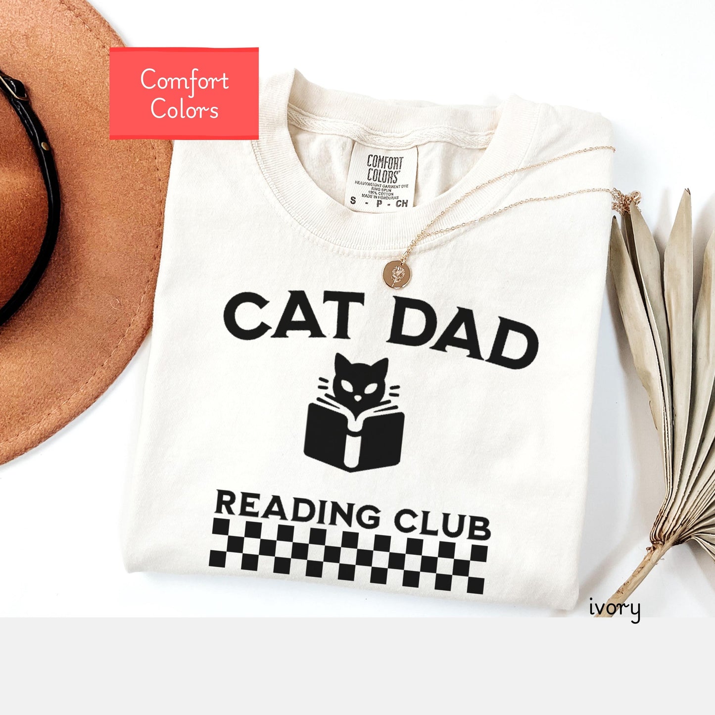 Comfort Colors cat dad reading shirt, cat daddy Shirt, funny reader tee, gift for bookworm, bookish cat lover gift , book lover reading tee