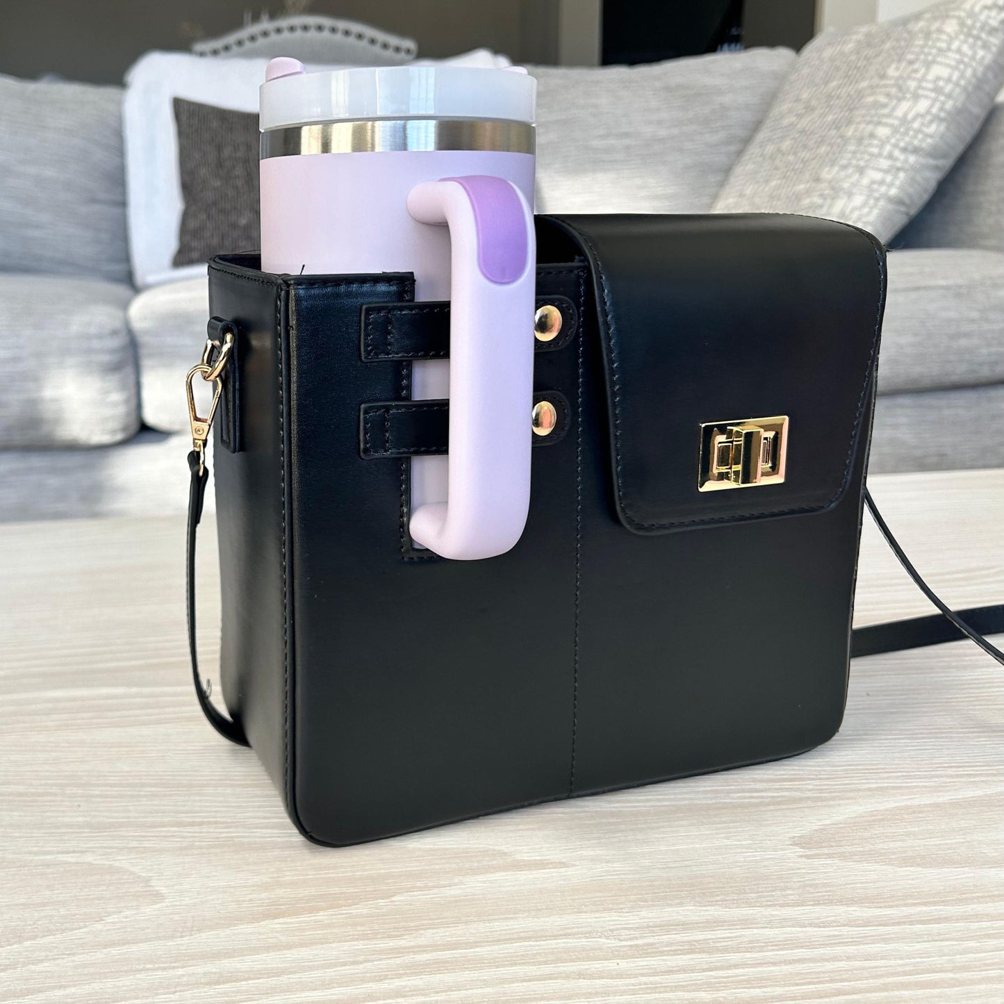 Water cup bag with strap, Crossbody tumbler bag, portable outdoor purse for tumbler, large capacity tumbler purse, tumbler accessory bag