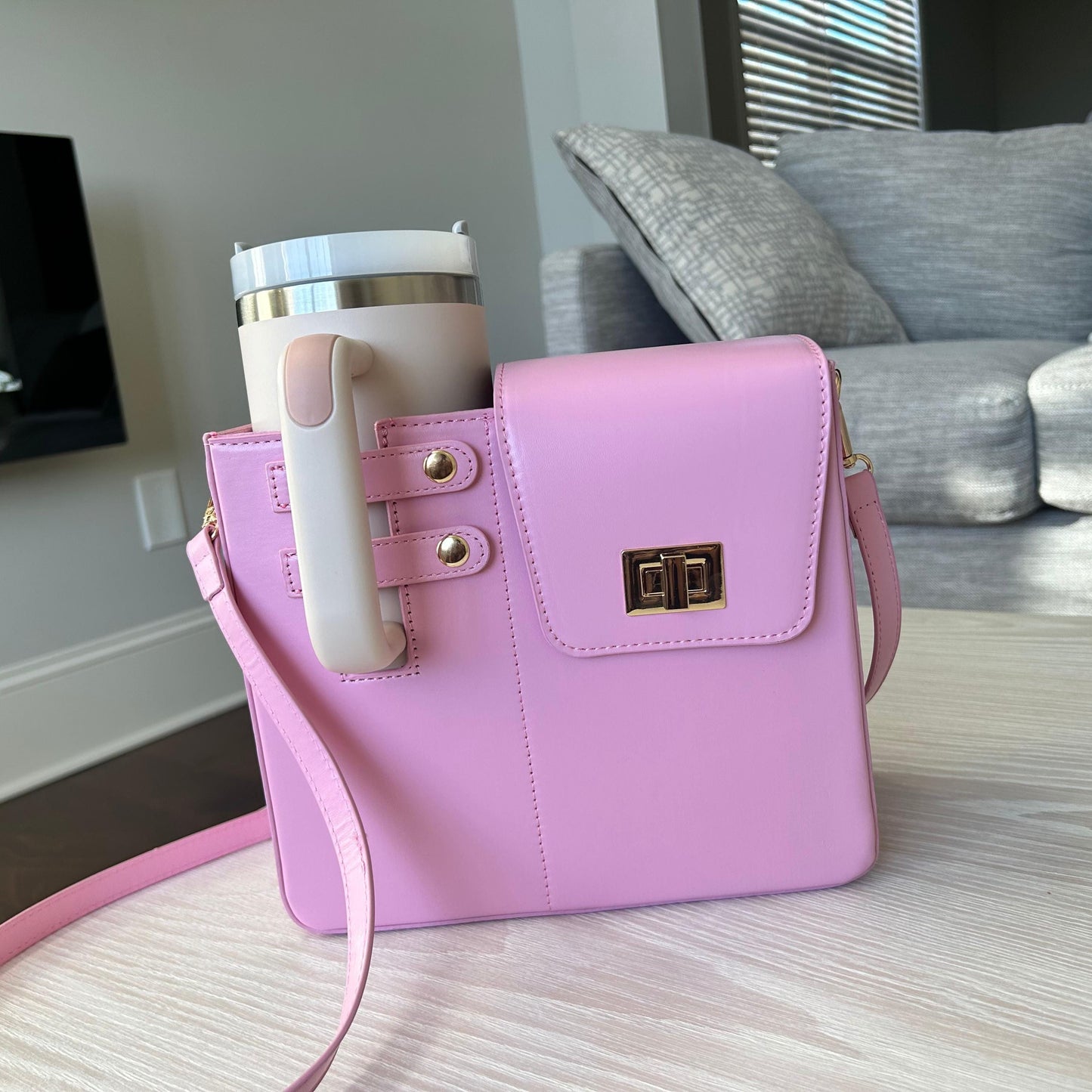Sling tumbler bag, Crossbody tumbler bag, portable outdoor purse for tumbler, large capacity tumbler purse, tumbler accessory bag