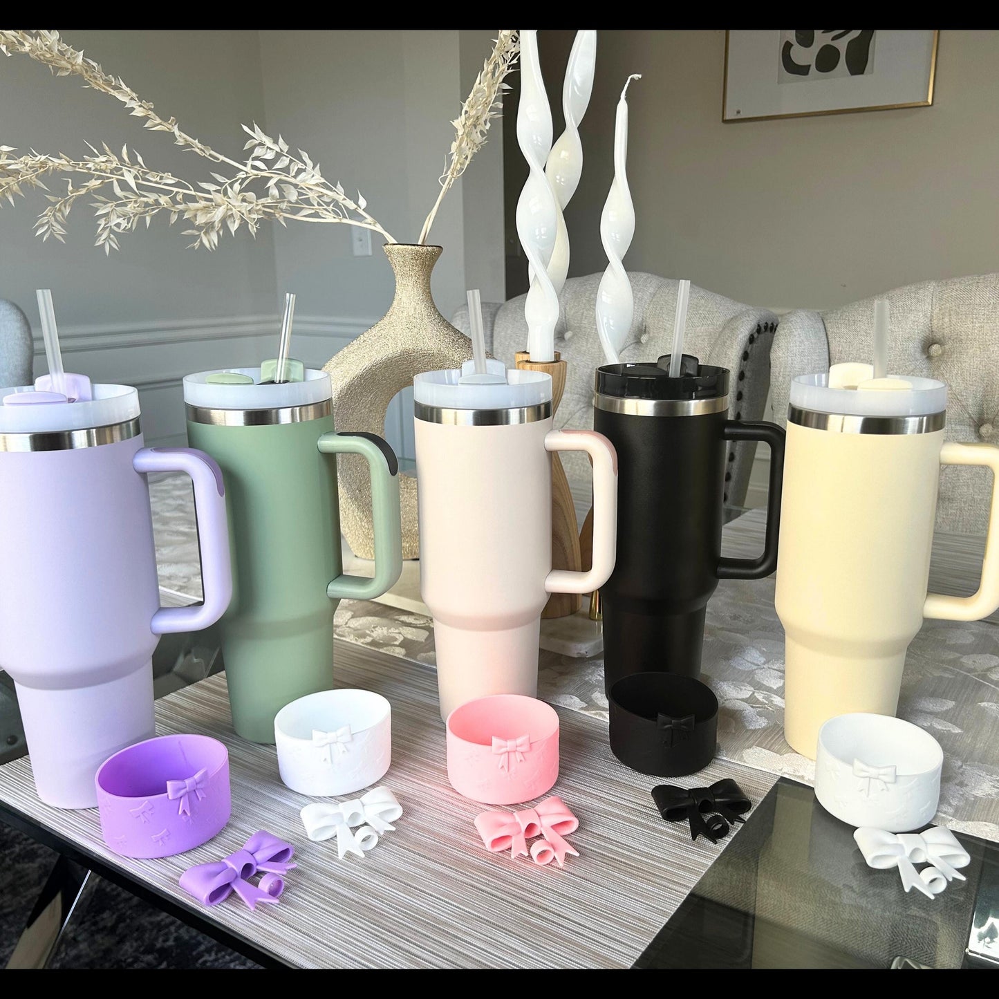 Bride & Groom Tumblers custom, engraved 40oz personalized bride tumbler cup, personalized groom tumbler, coquette bow topper and boot